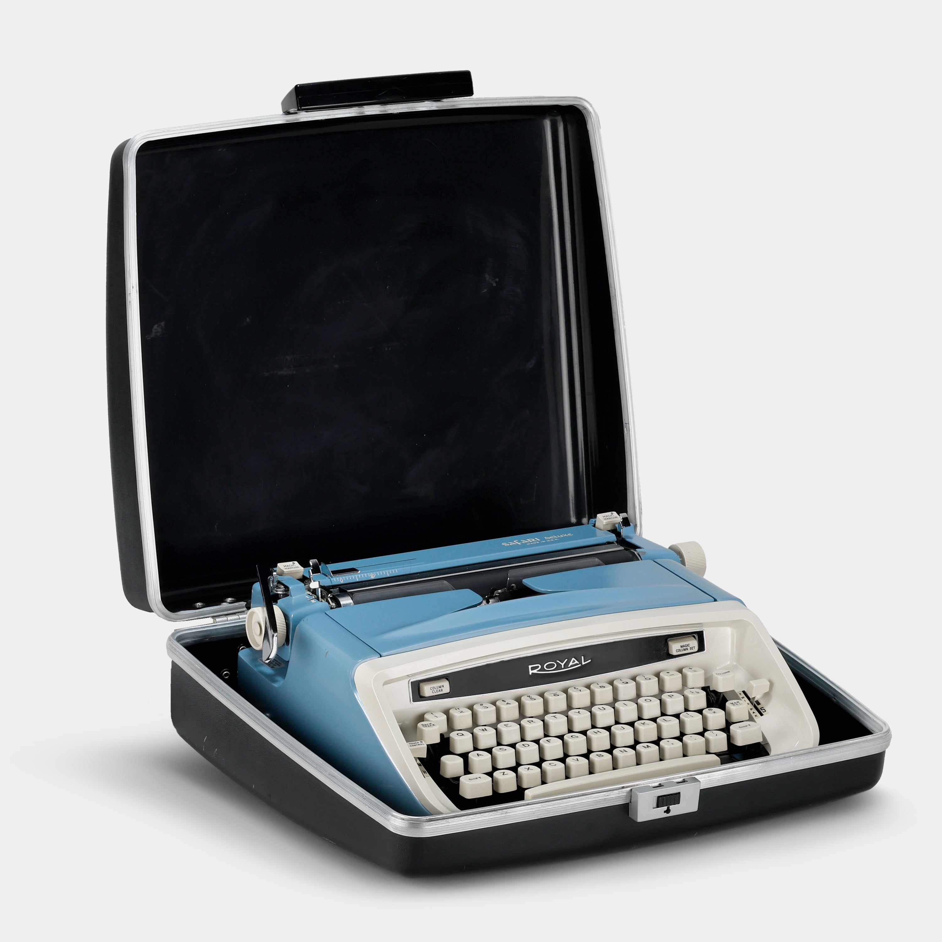 Royal Safari Deluxe Blue Manual Typewriter and Case