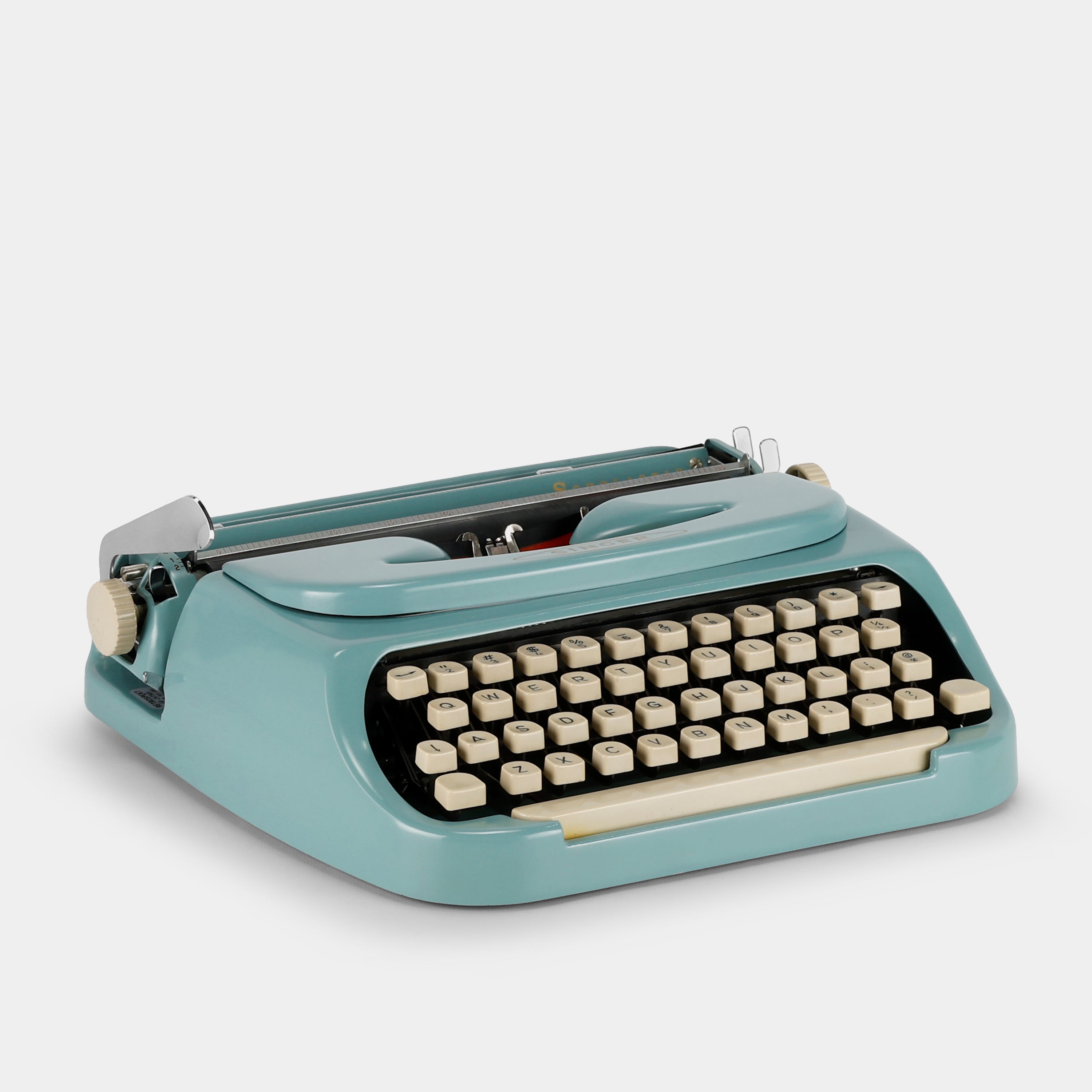 Singer Scholastic Teal Manual Typewriter and Case