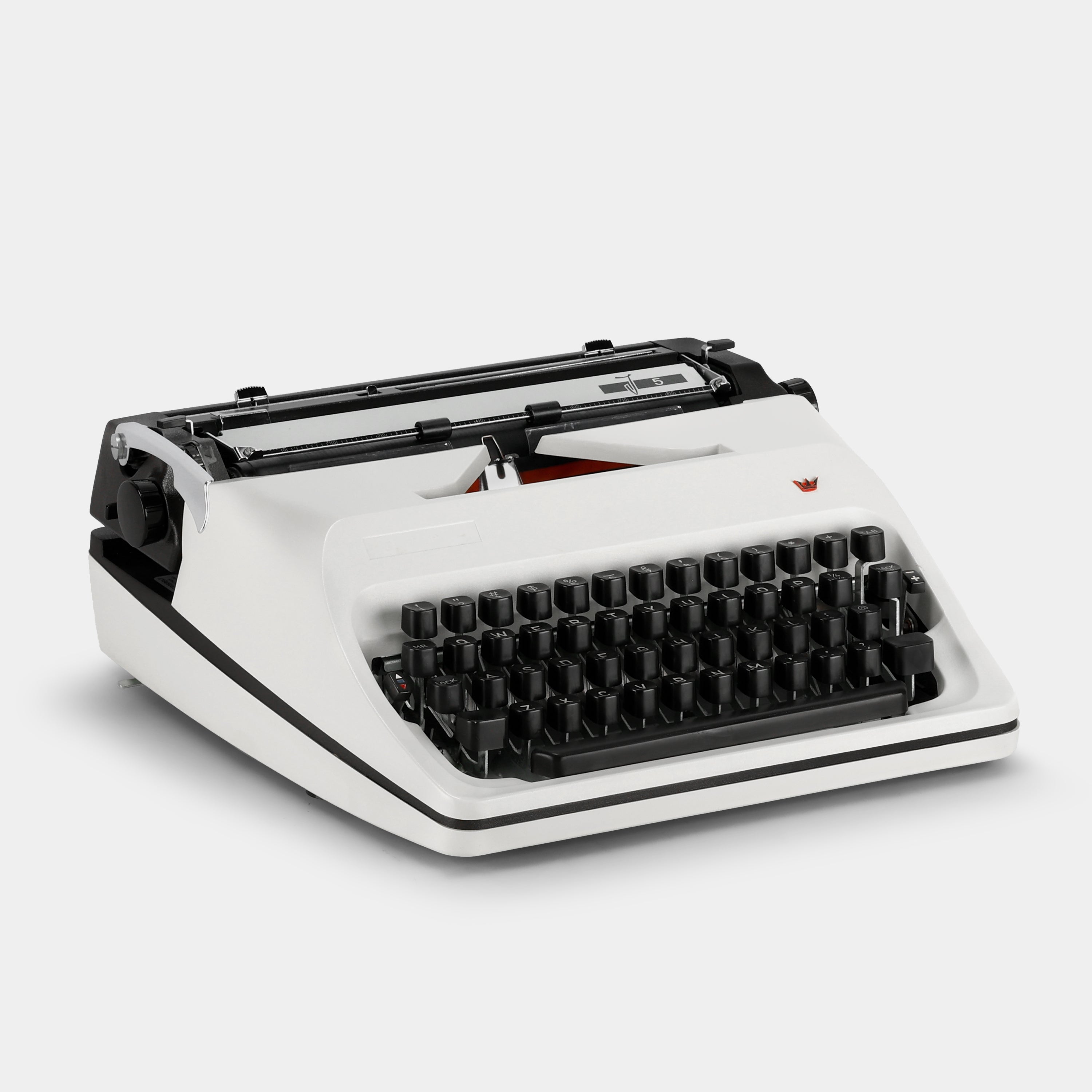 Adler J5 White Manual Typewriter and Case