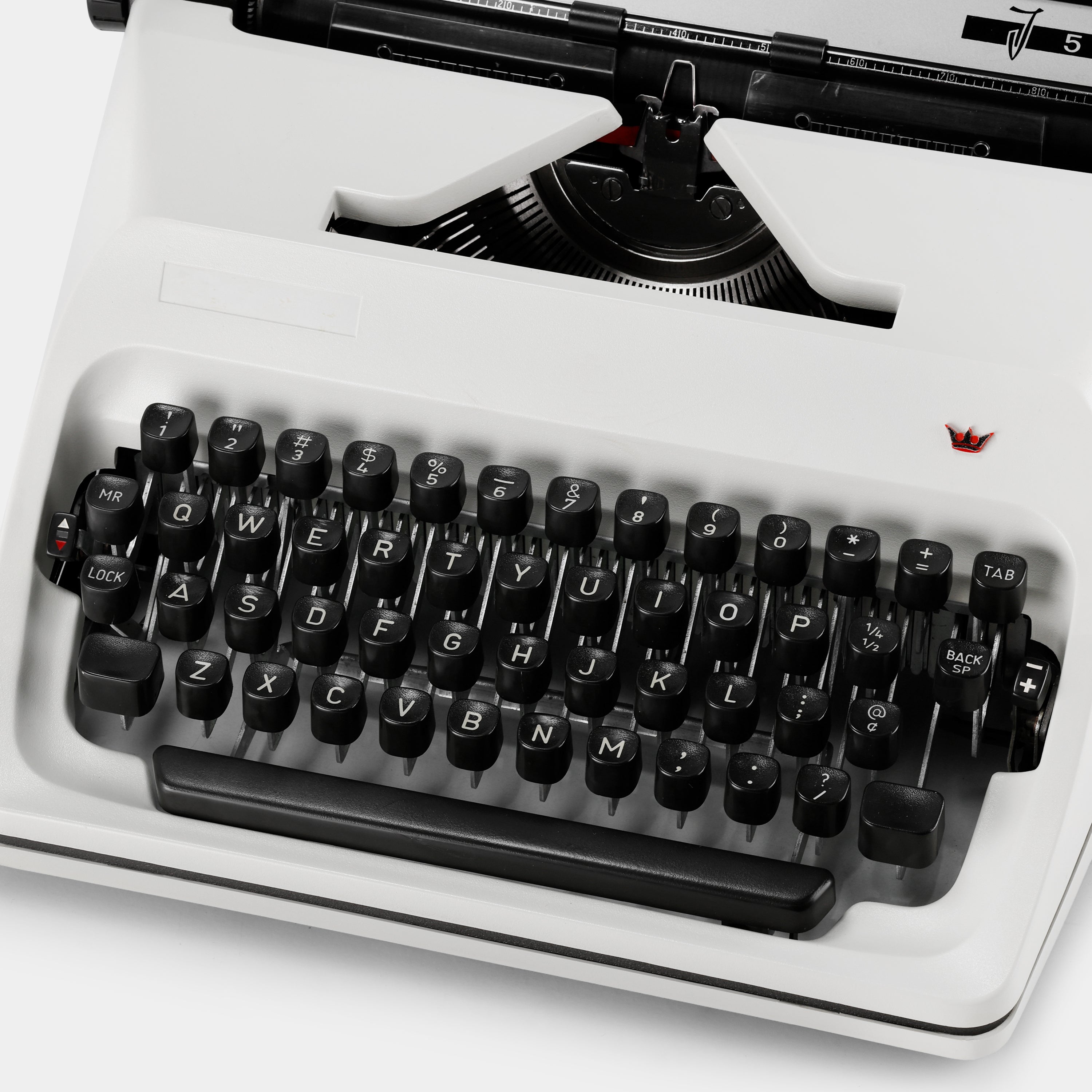 Adler J5 White Manual Typewriter and Case