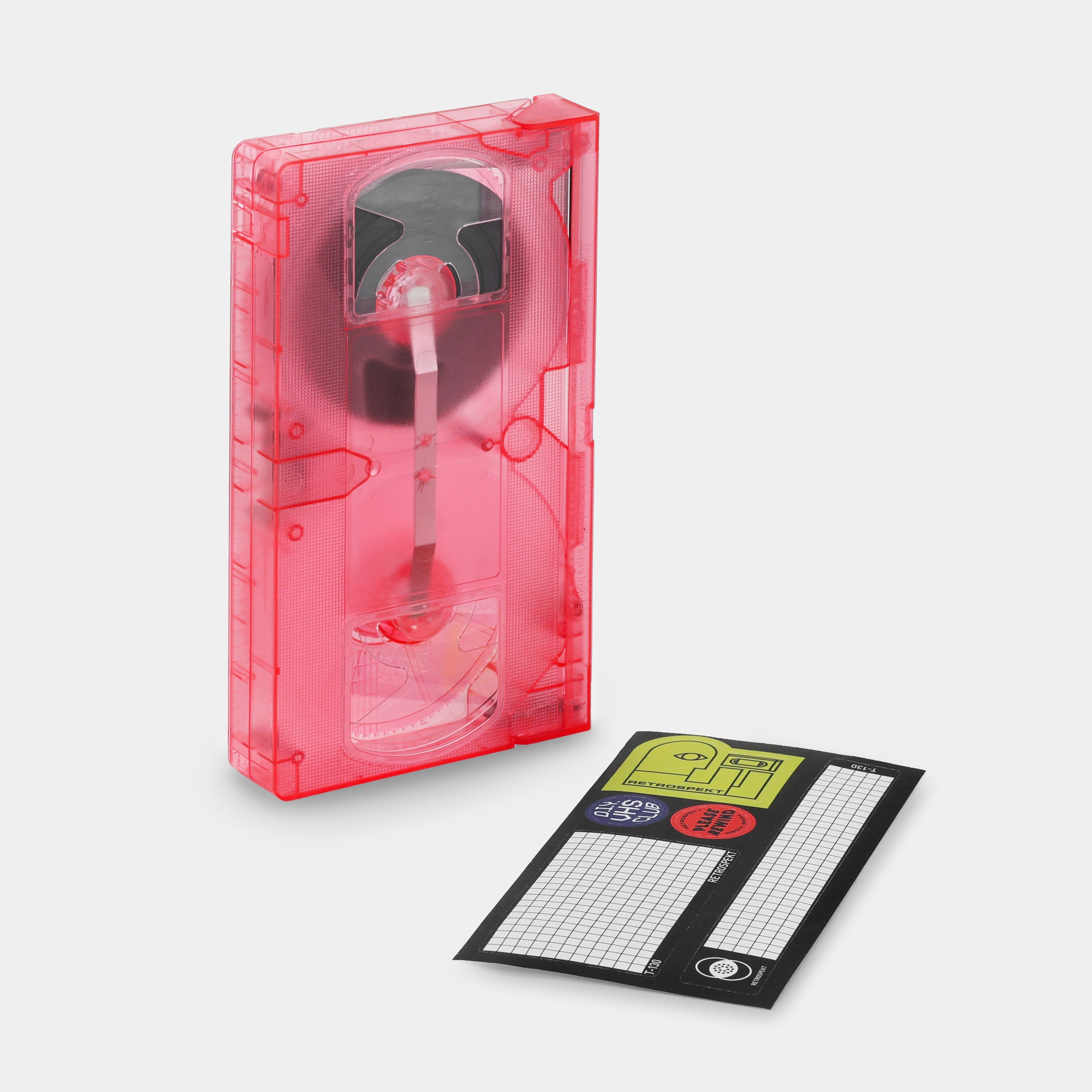 Transparent Hot Pink Blank T-130 VHS Tape