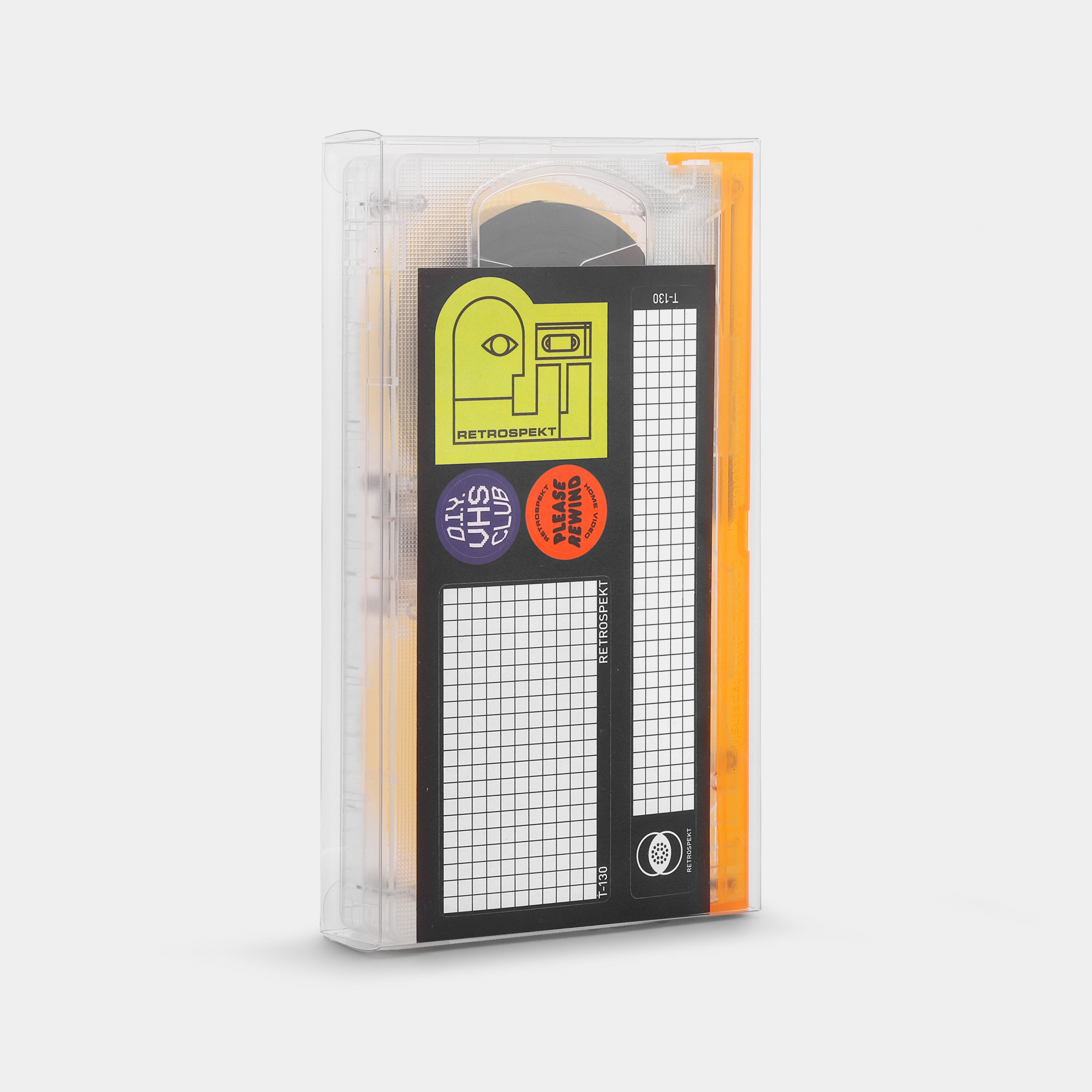 Transparent Clear and Orange Blank T-130 VHS Tape