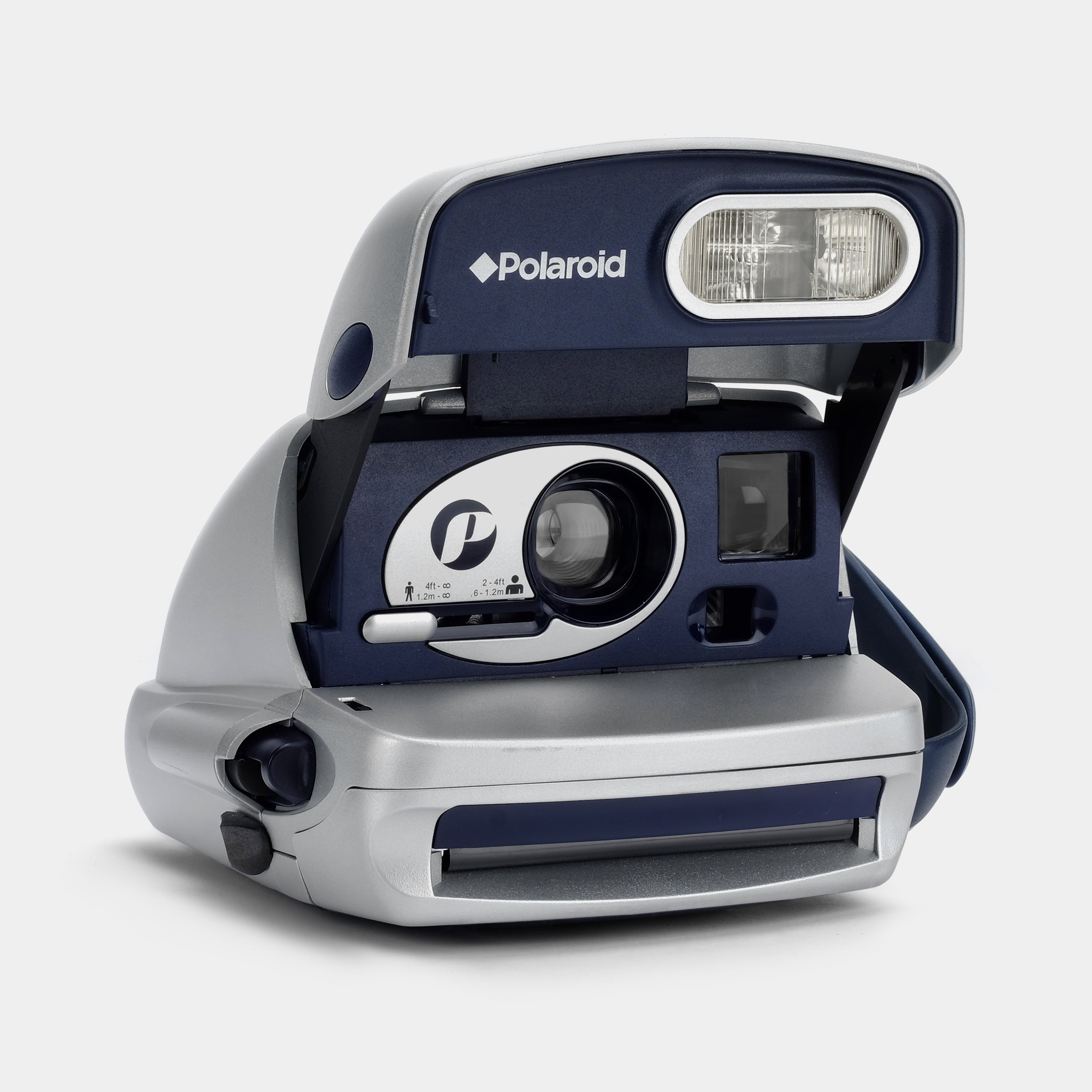 Polaroid 600 Express "P" Plus Silver and Blue Instant Film Camera
