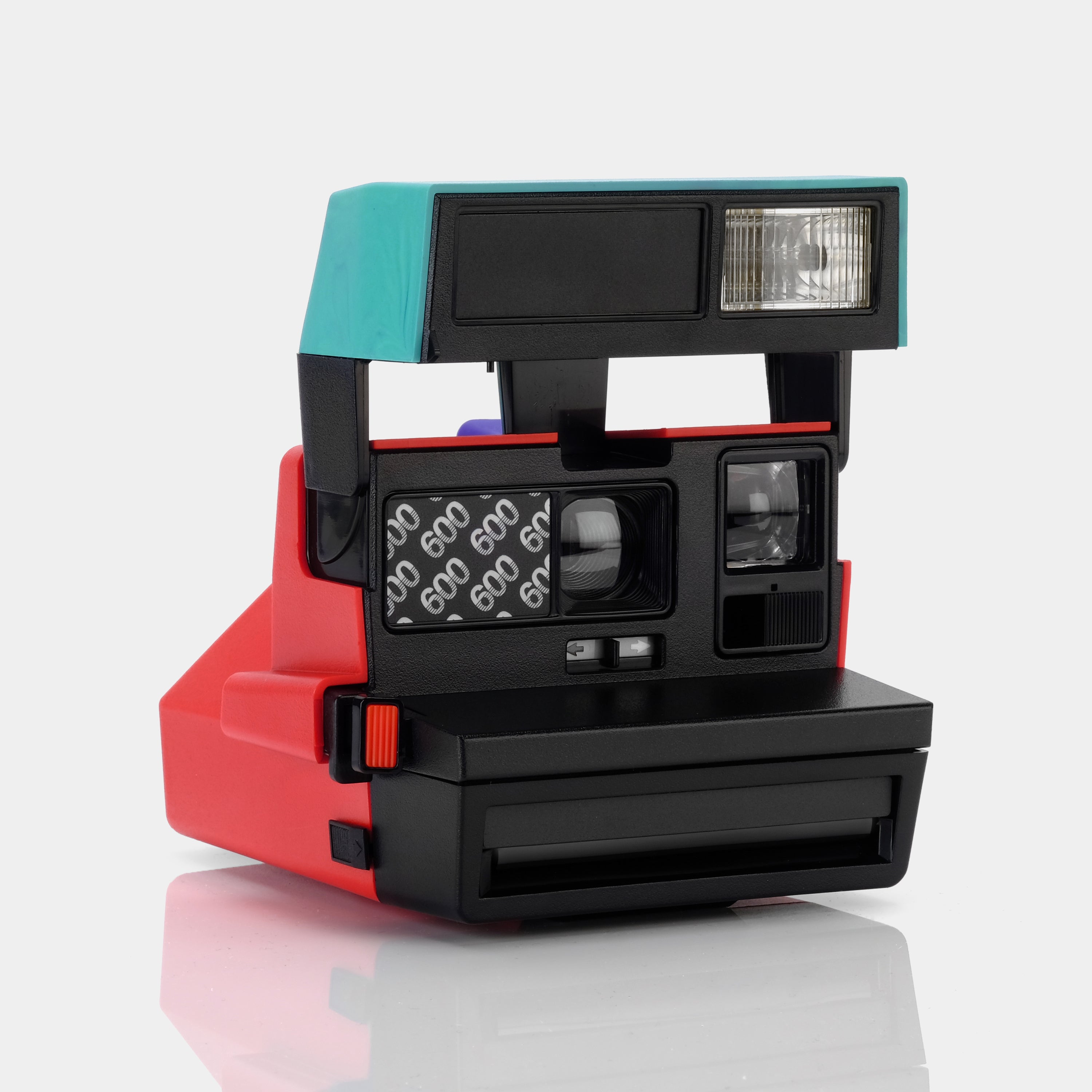 Red, Turquoise and Black Swirl 600 Instant Film Camera
