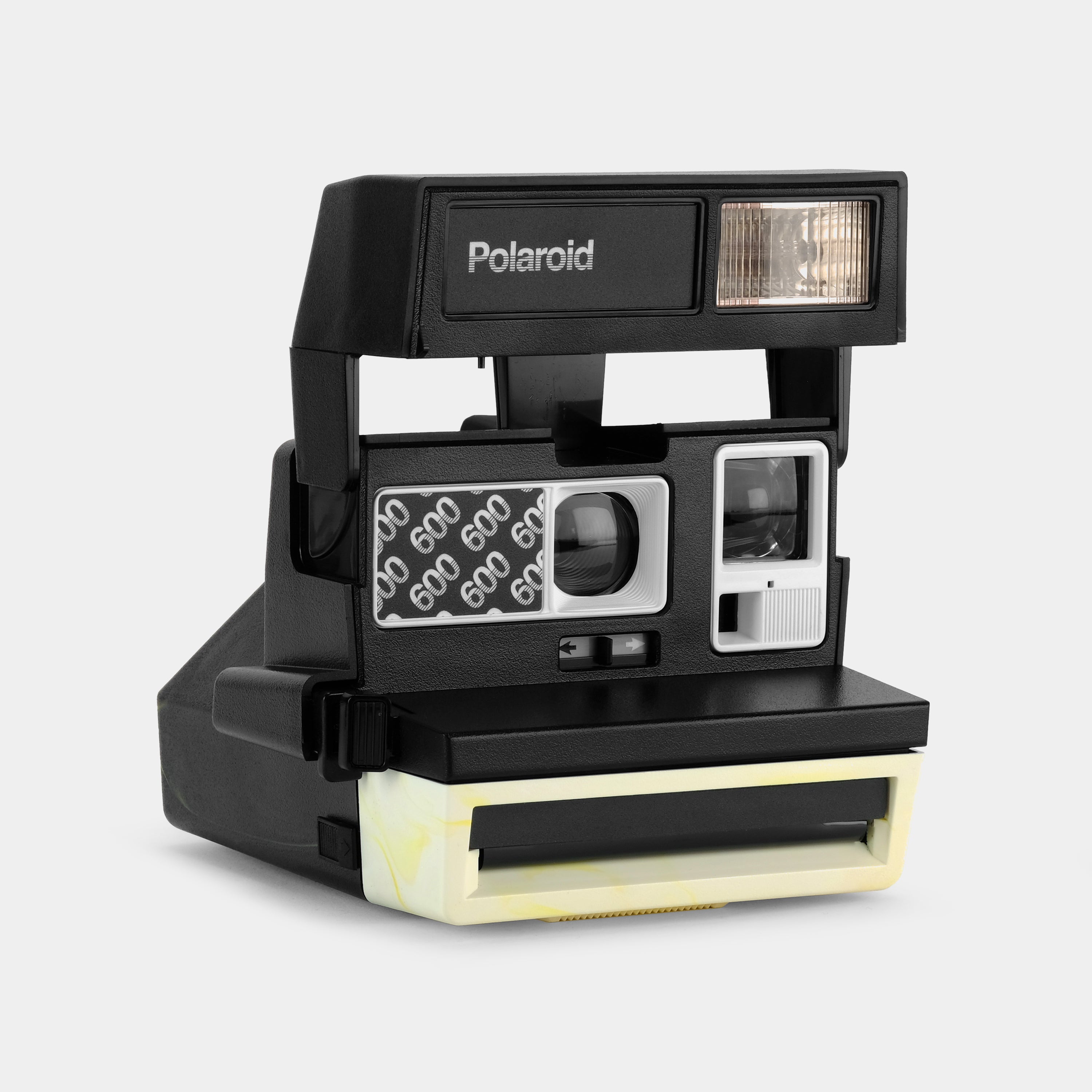 Black, White and Yellow Swirl 600 Instant Film Camera