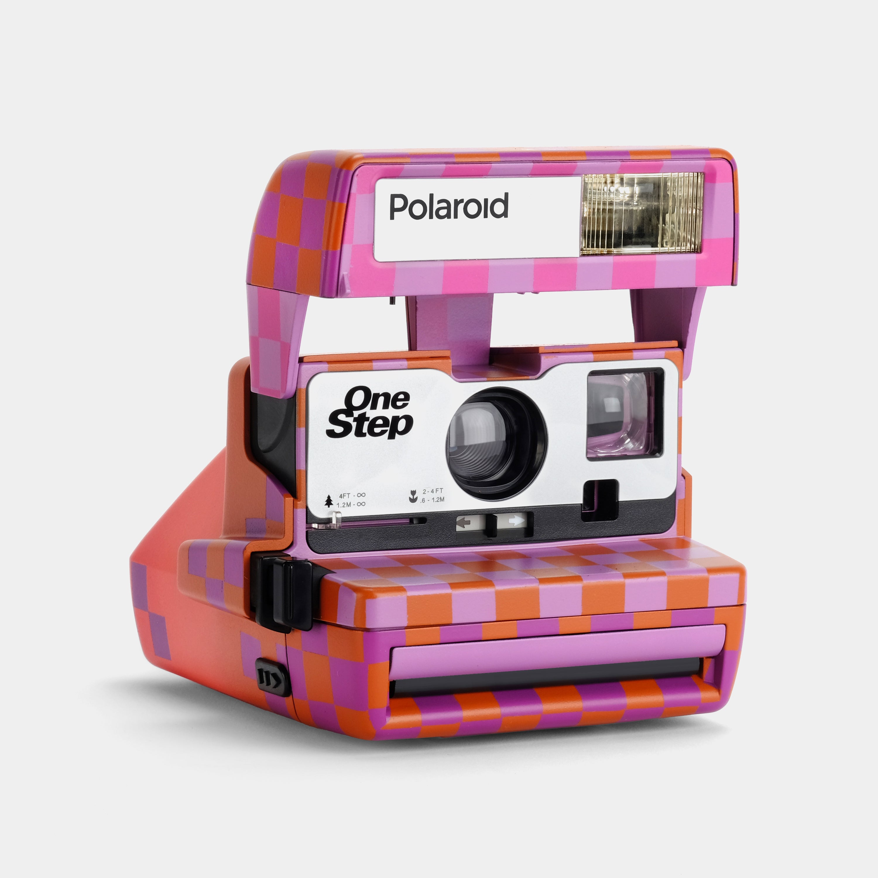 Polaroid 600 Brown, Red, and Purple Checkered Instant Film Camera