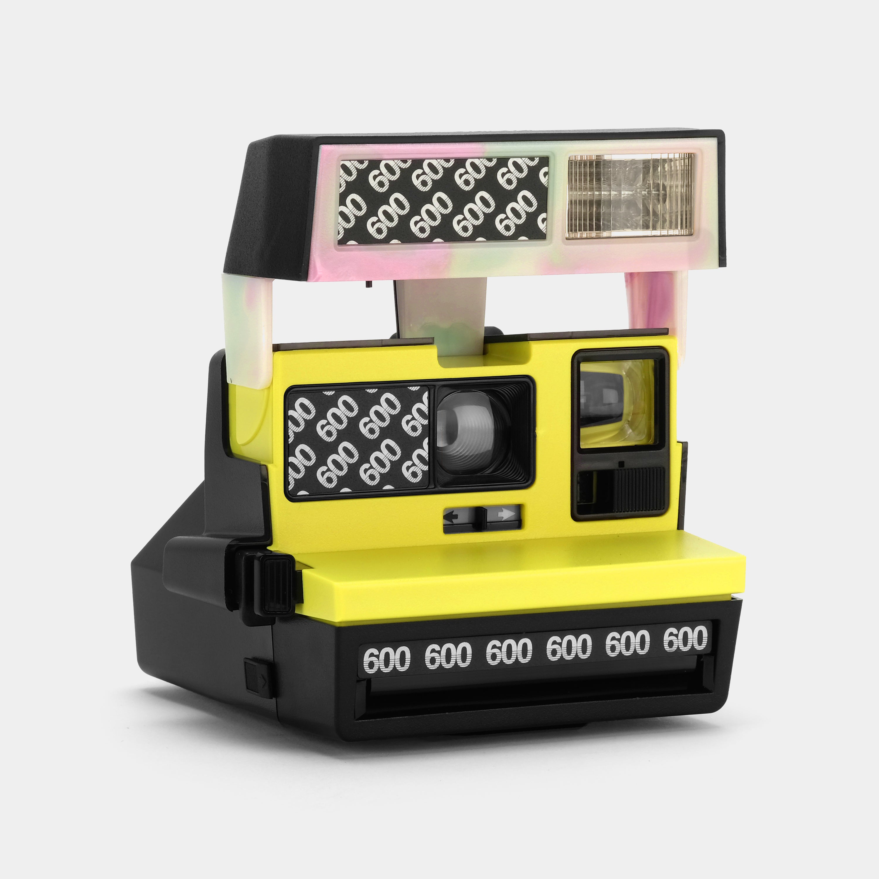 Black, White and Yellow Swirl 600 Instant Film Camera
