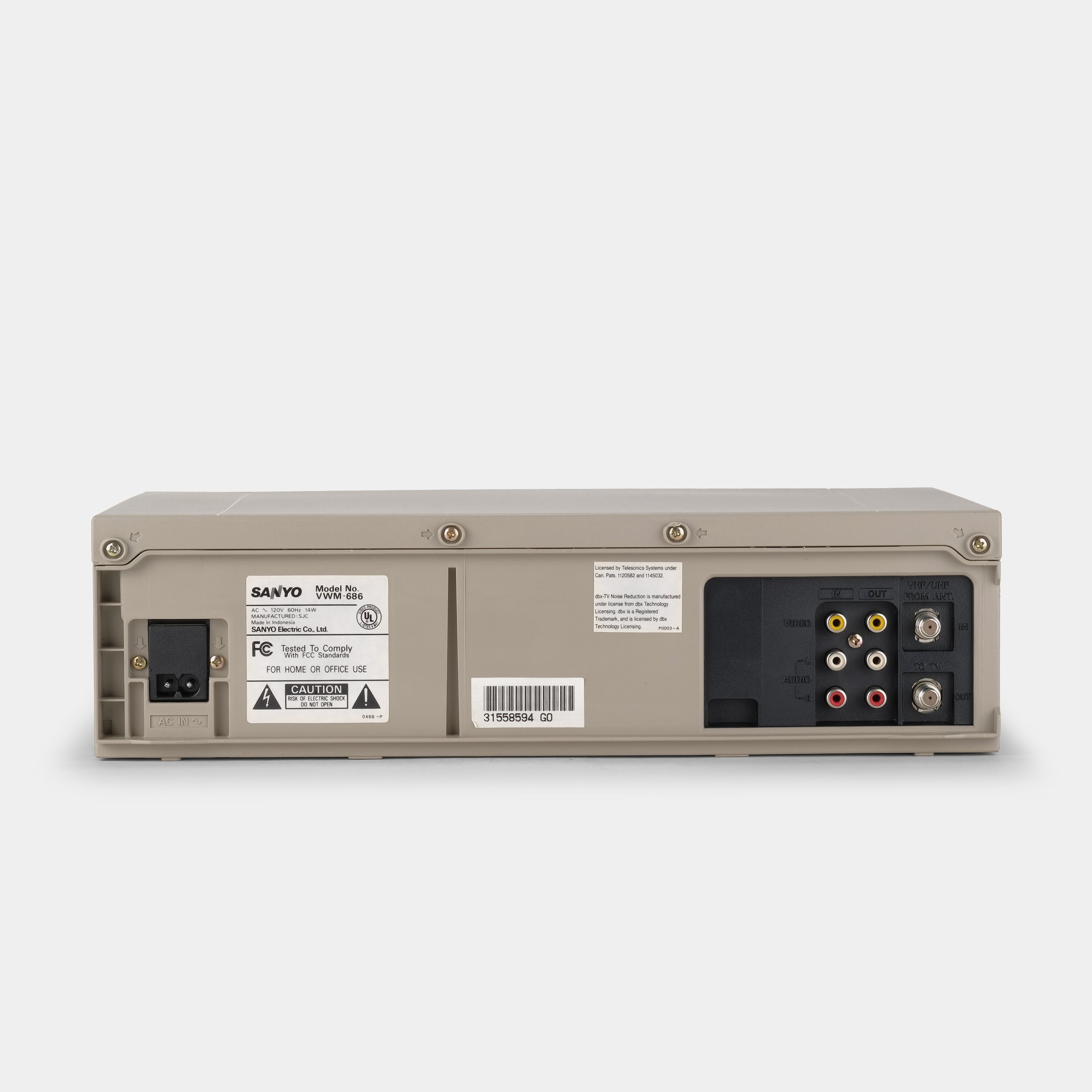 Sanyo VWM-686 VCR VHS Player