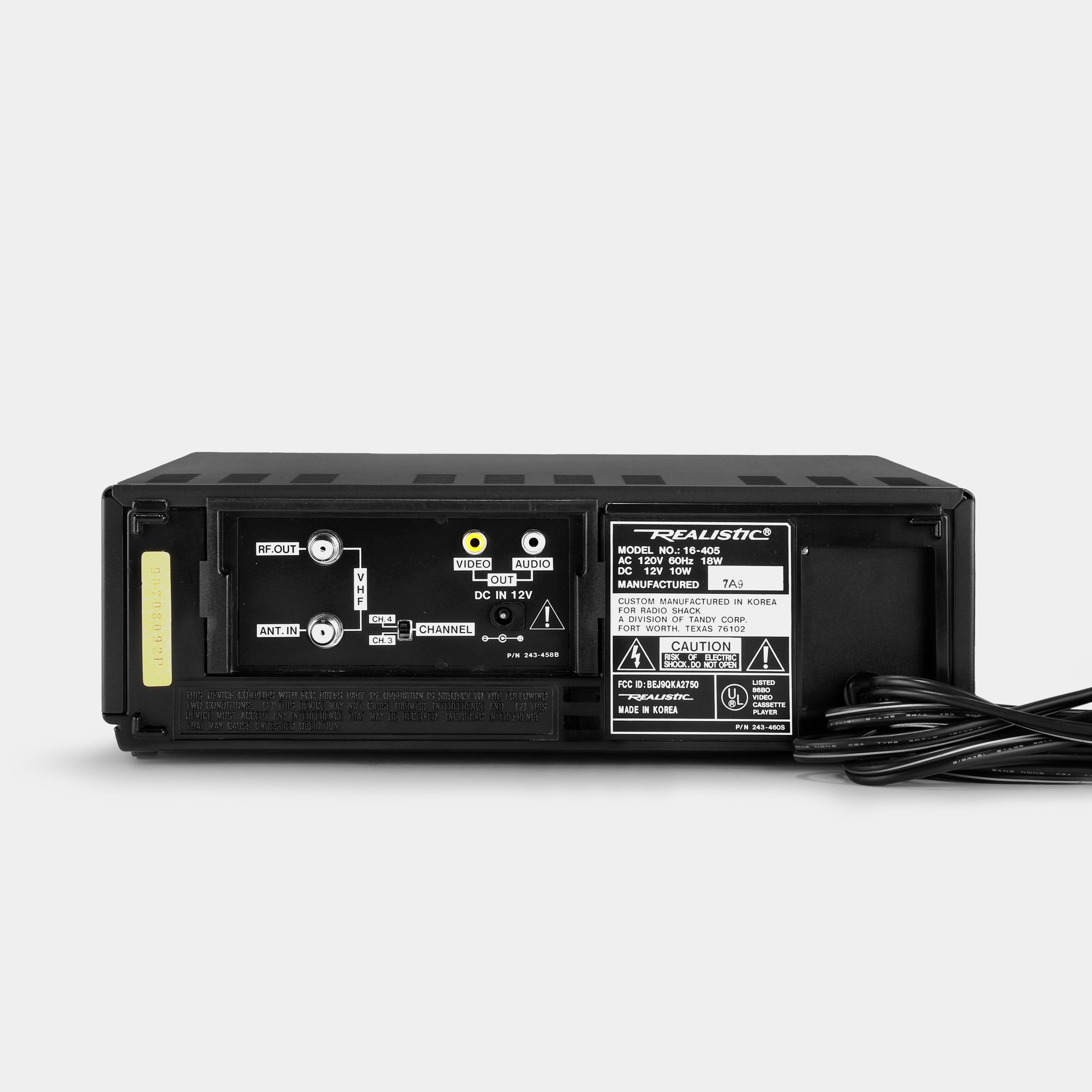 Realistic 16-405 Model 12 VHS Player