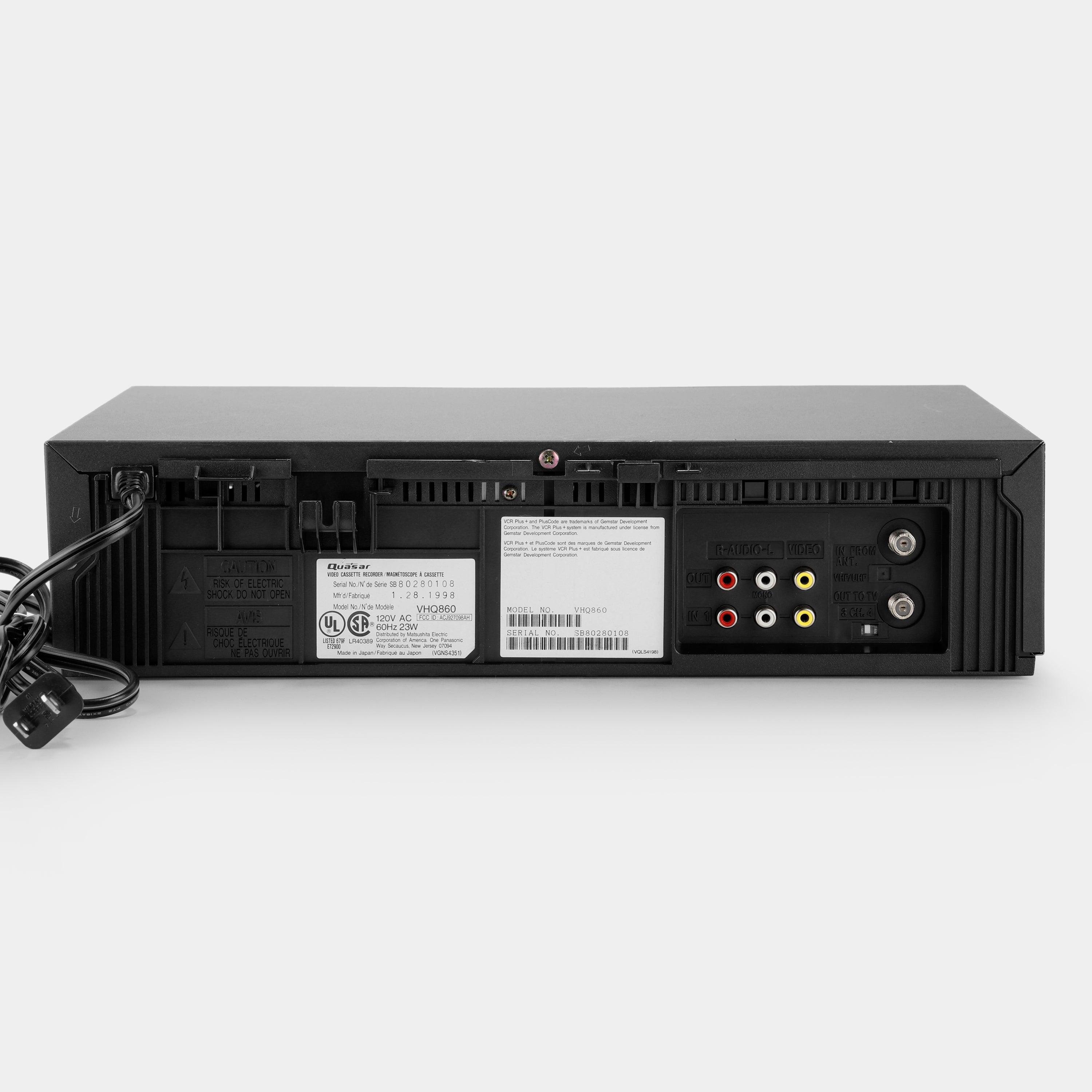 Quasar VHQ-860 VCR VHS Player