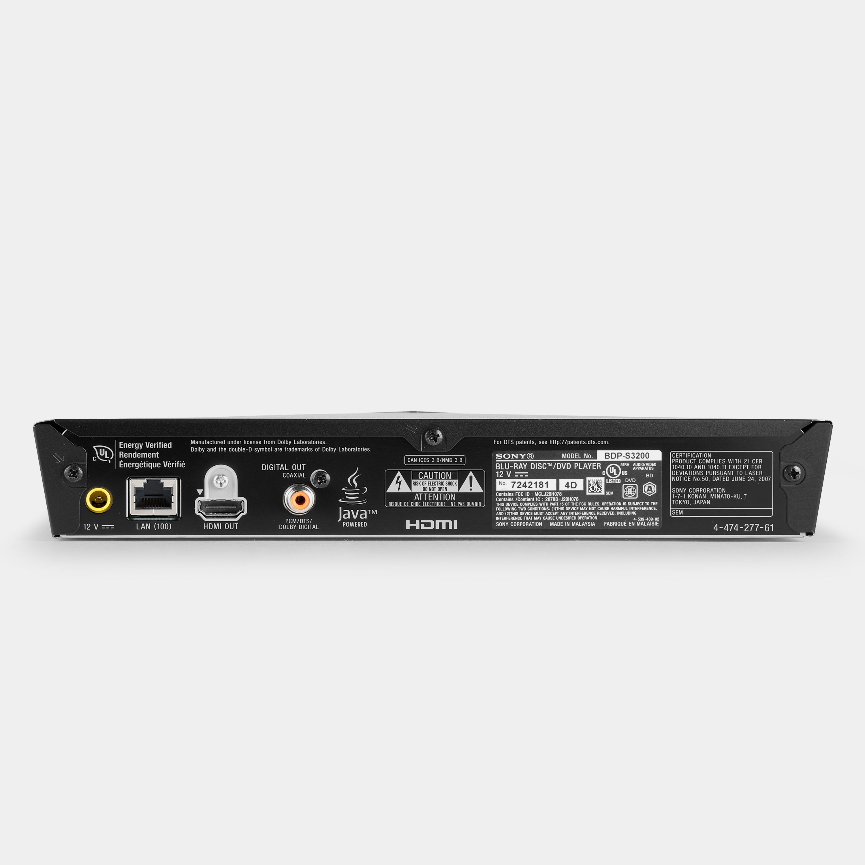 Sony BDP-S3200 Blu-Ray DVD Player (B-Grade)
