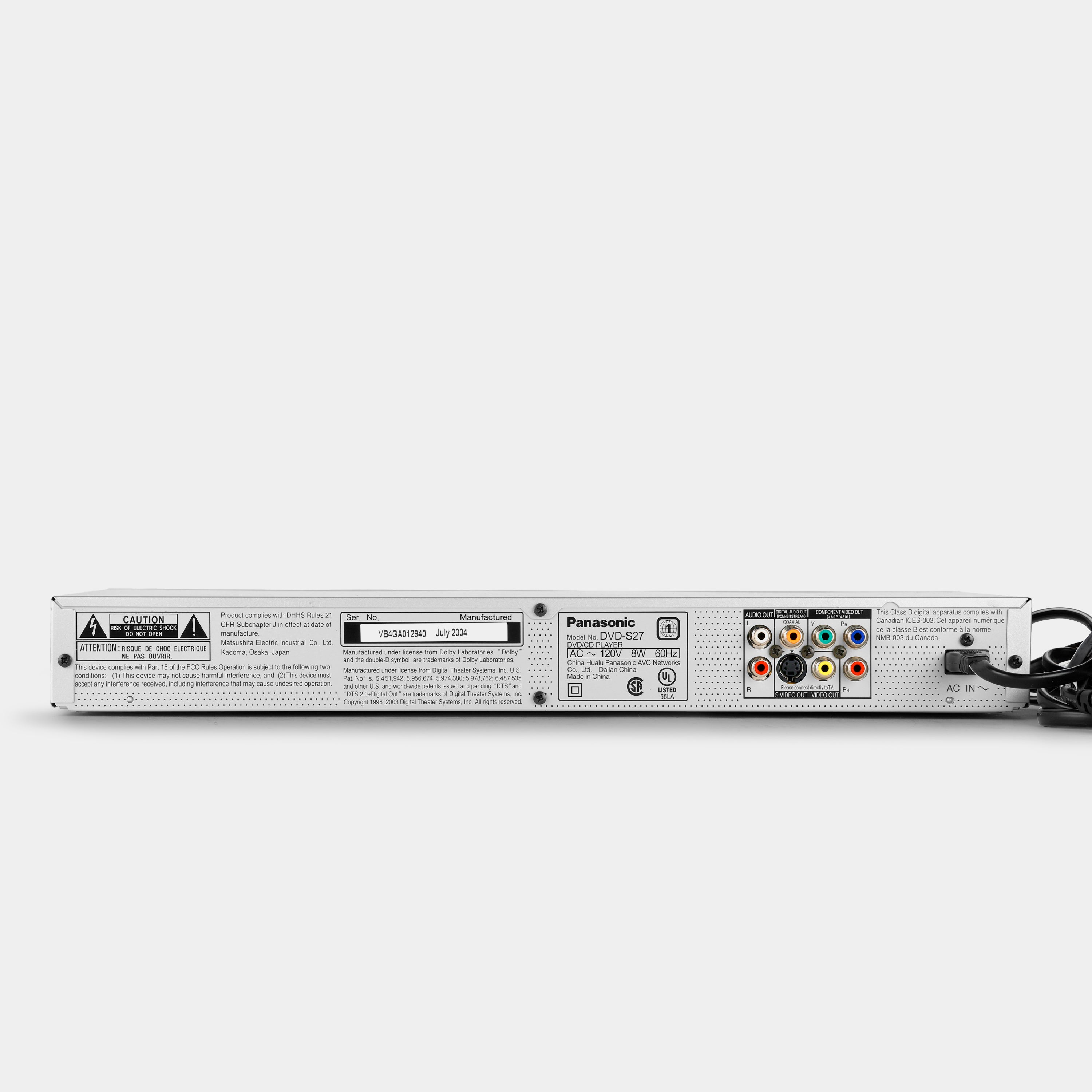 Panasonic DVD-S27 DVD Player