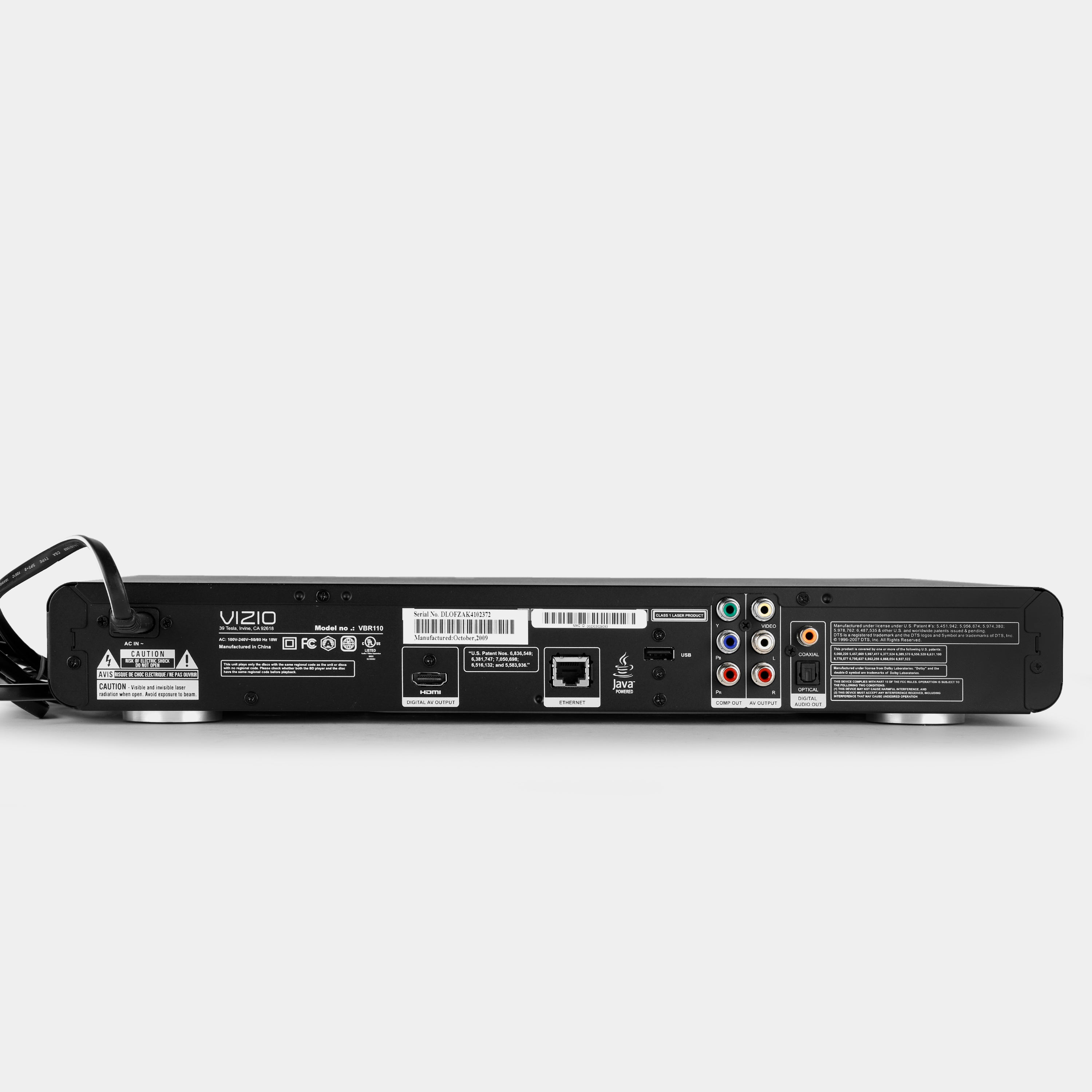 Vizio VBR110 Blu-Ray DVD Player – Retrospekt