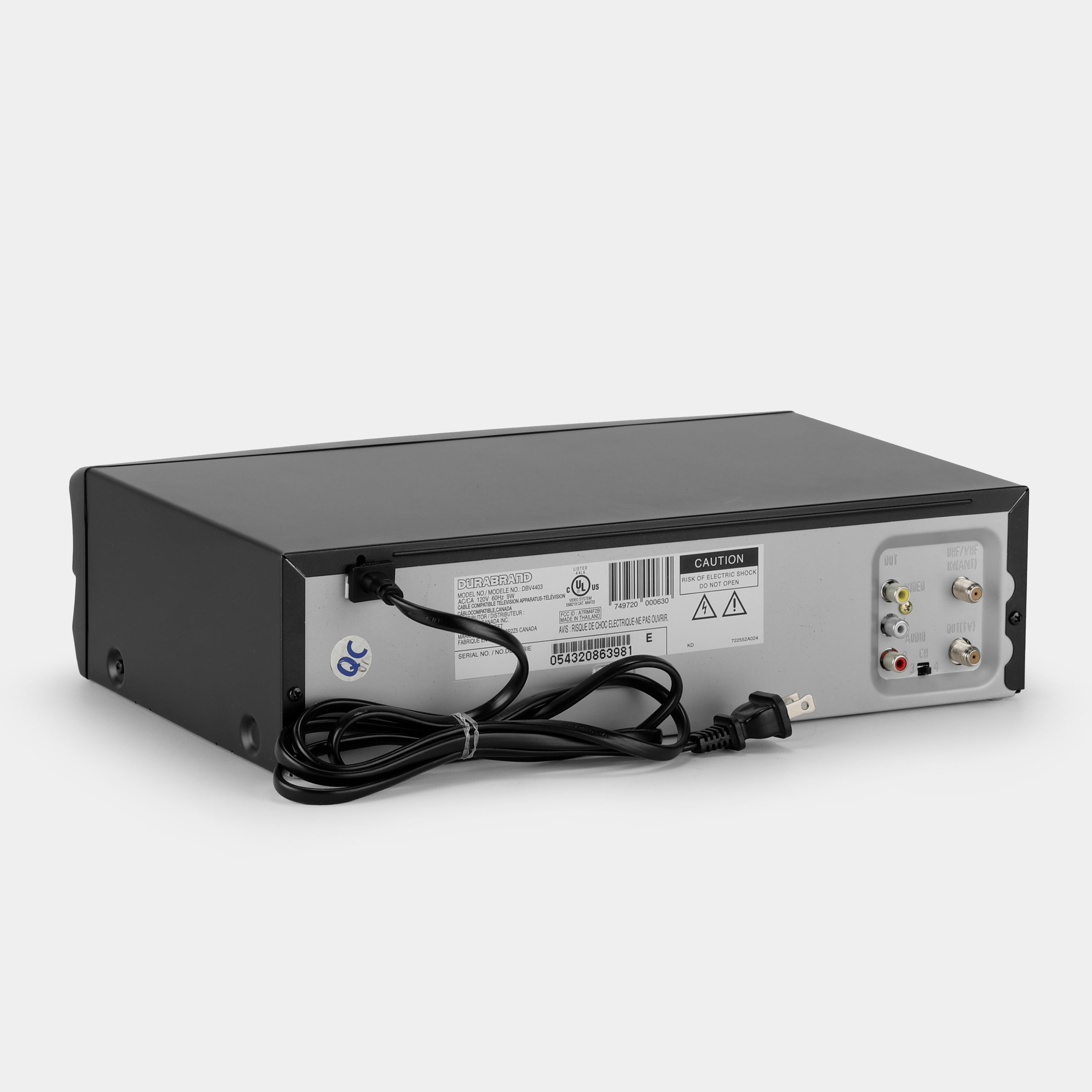 Durabrand DBV4403 VCR VHS Player