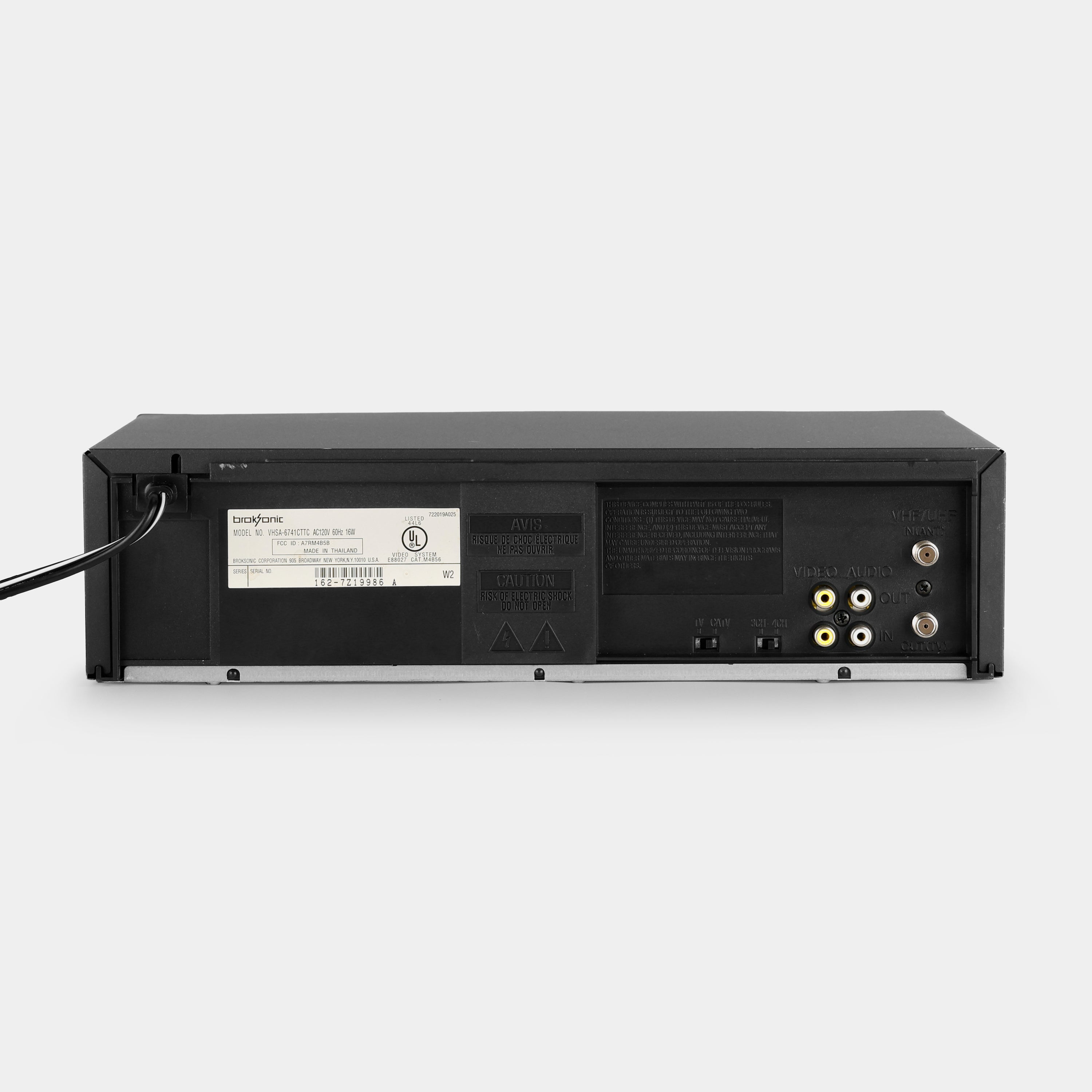 Broksonic VHSA-6741CTTC VCR VHS Player