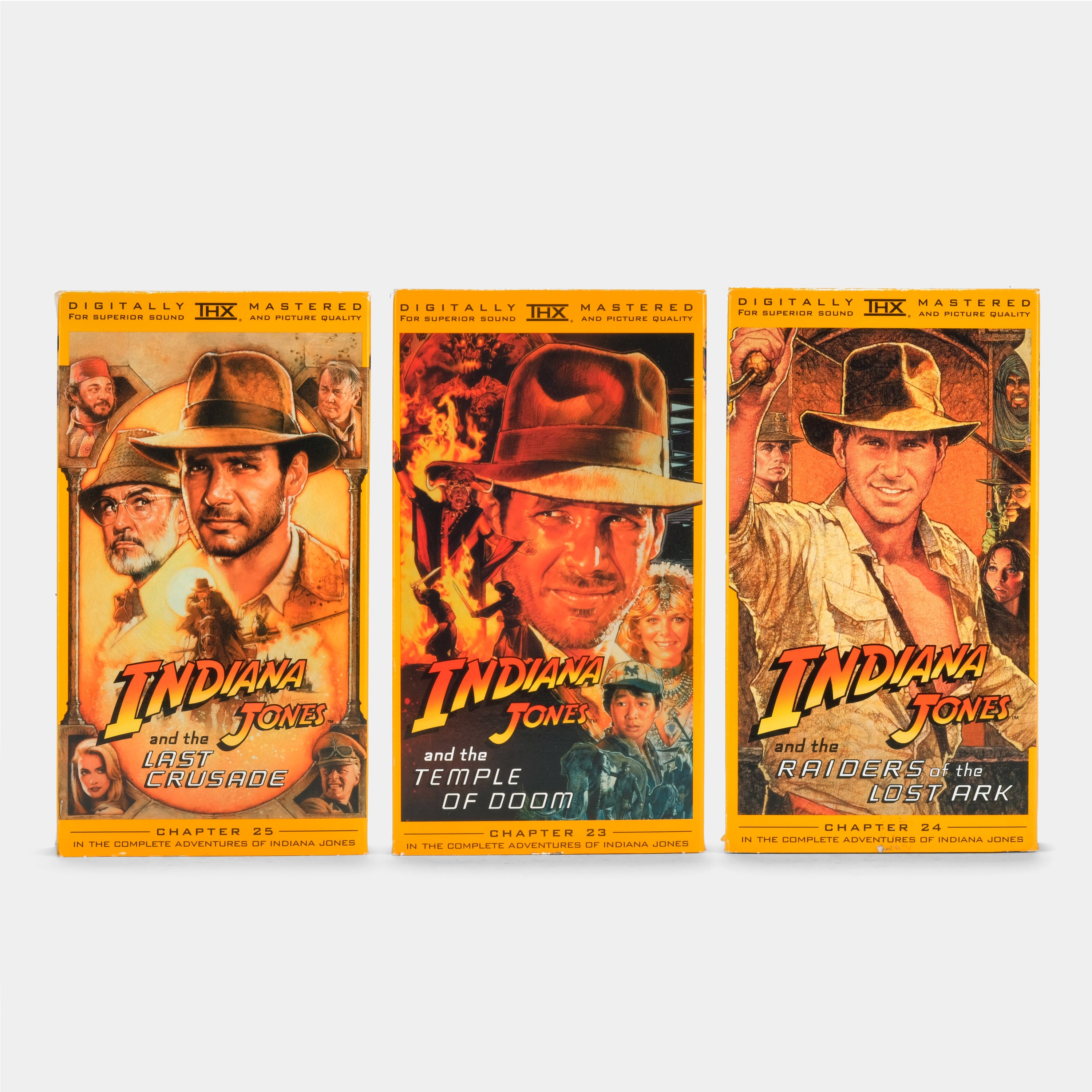 The Adventures of Indiana Jones Trilogy VHS Tape Set