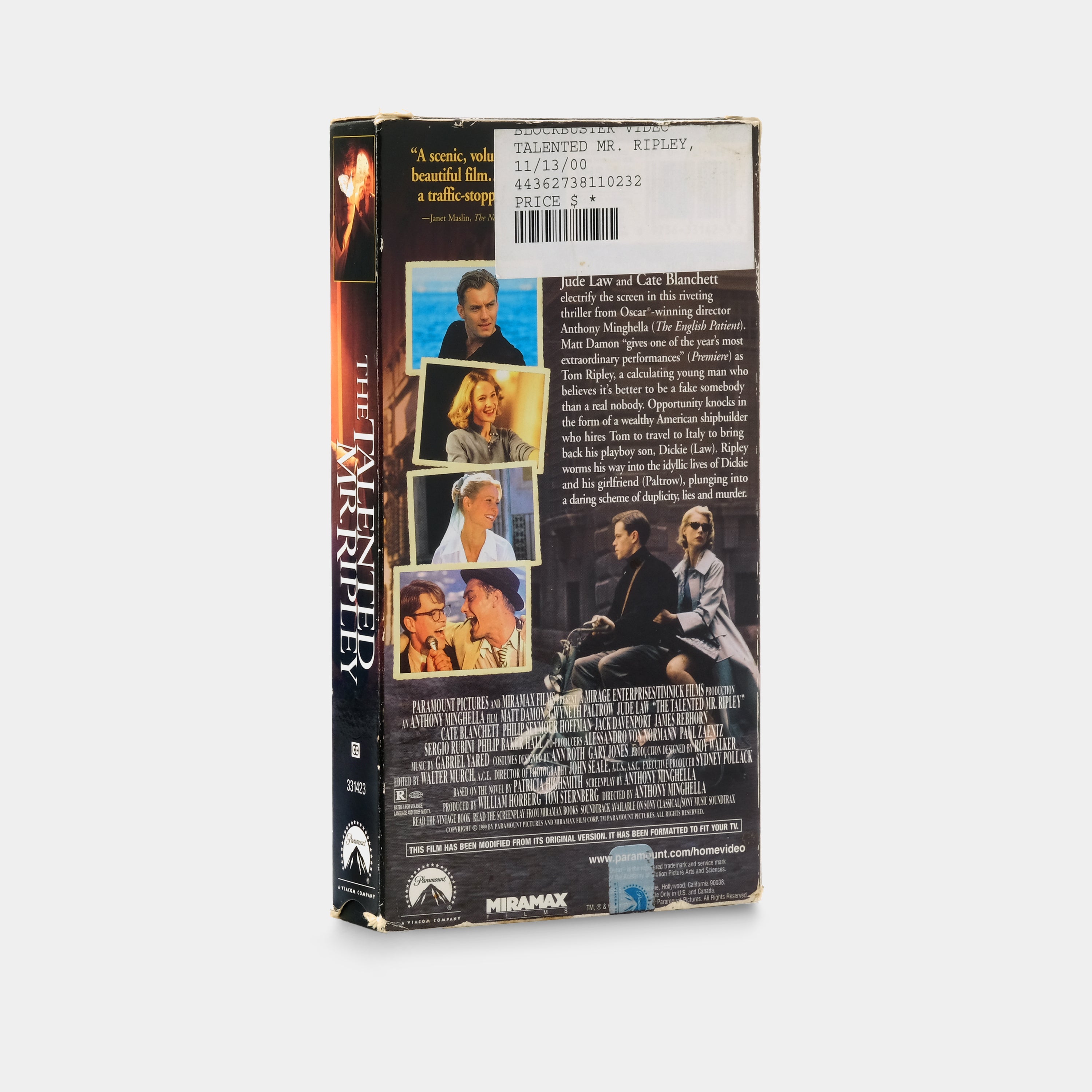 The Talented Mr. Ripley VHS Tape