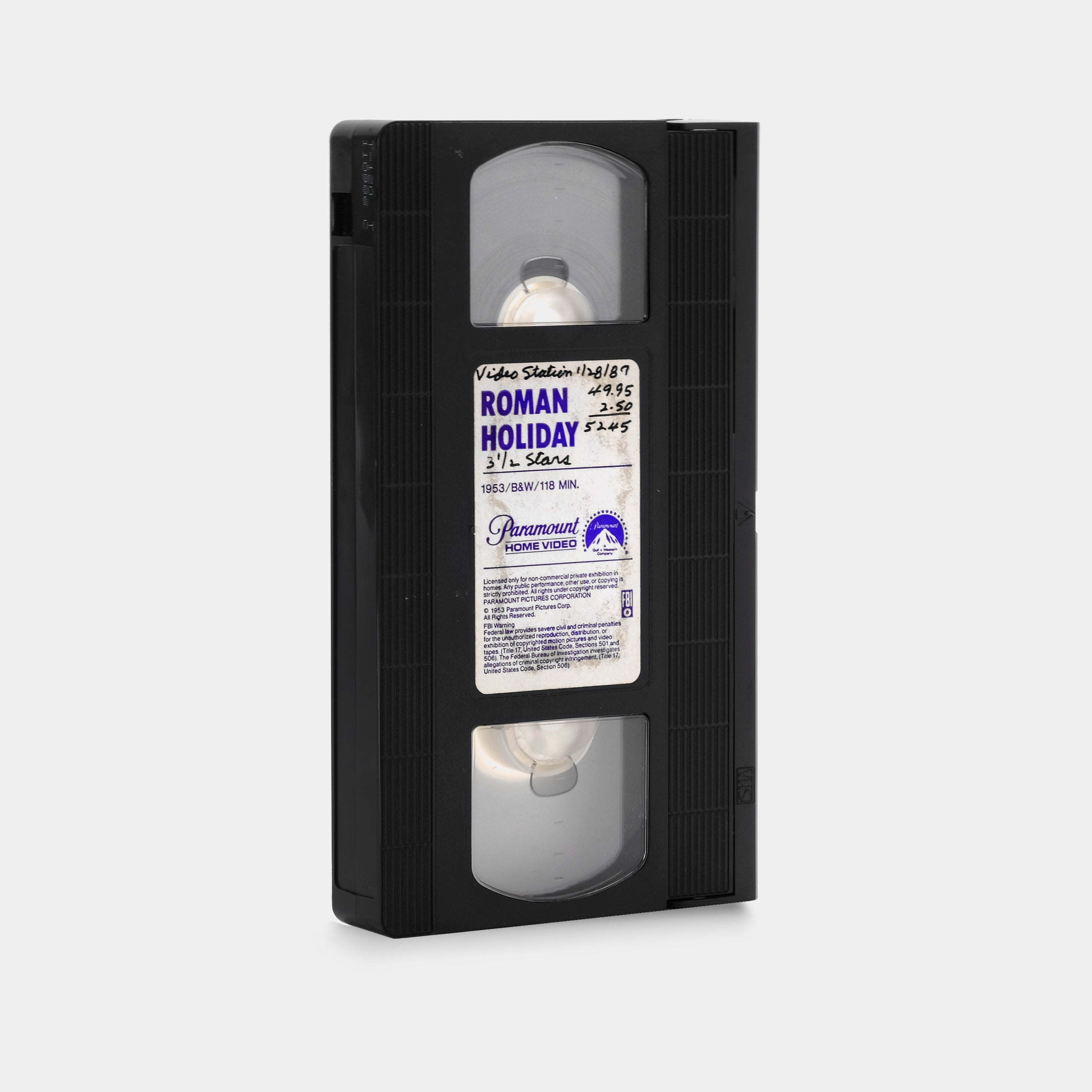 Roman Holiday VHS Tape