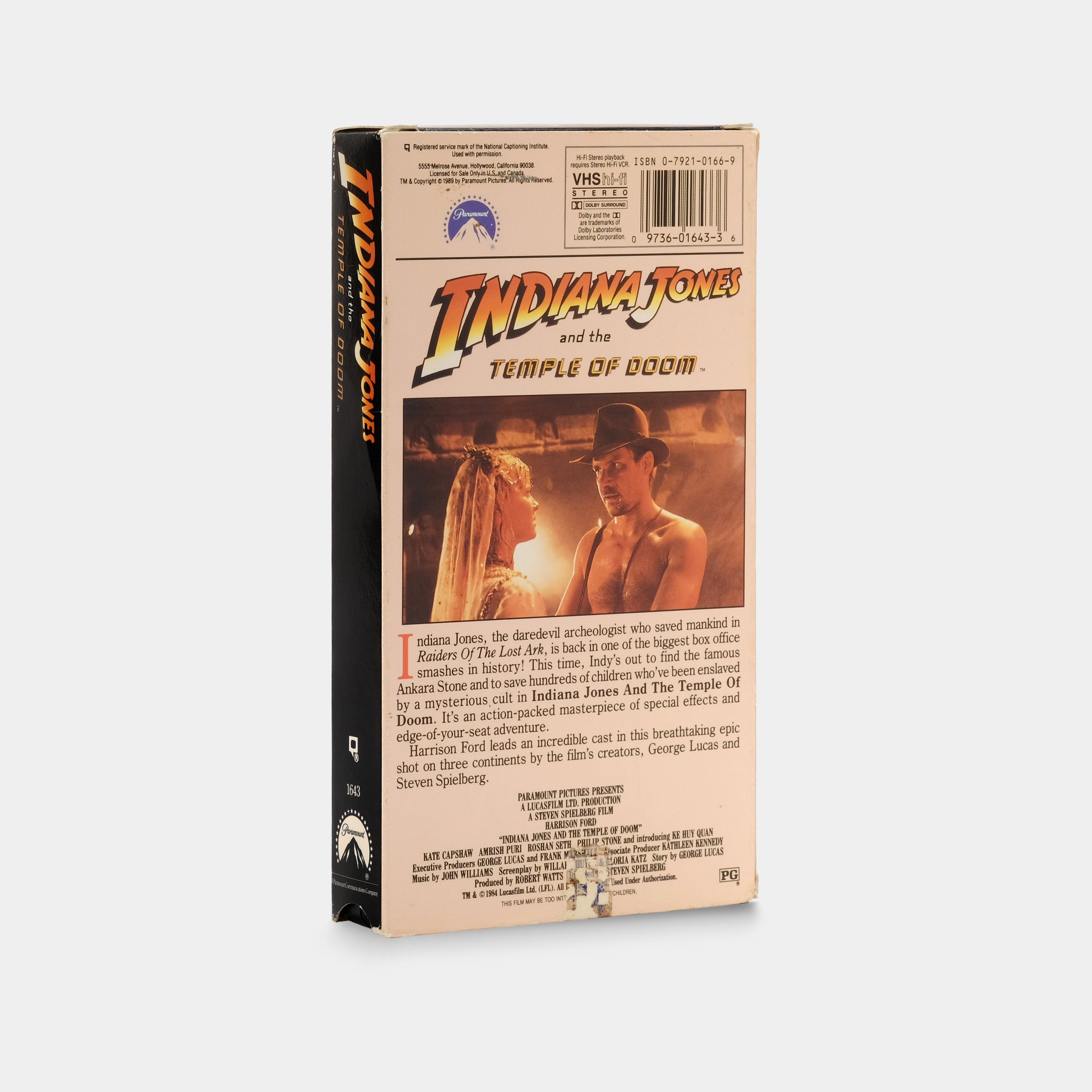 Indiana Jones and the Temple of Doom VHS Tape