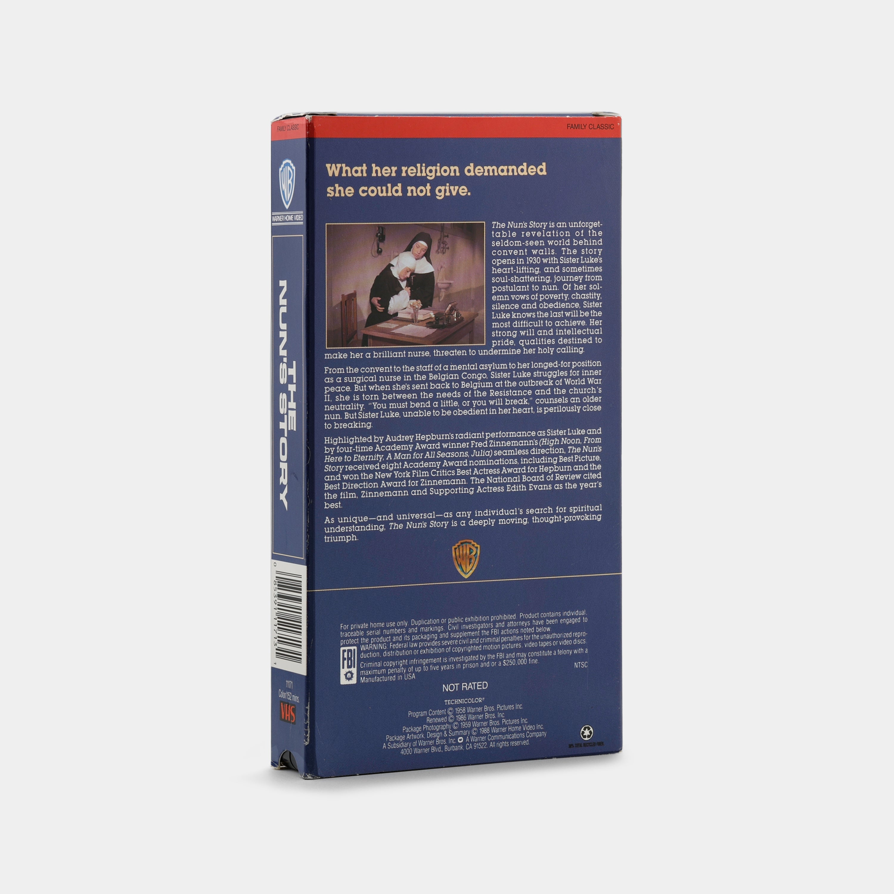 The Nun's Story VHS Tape