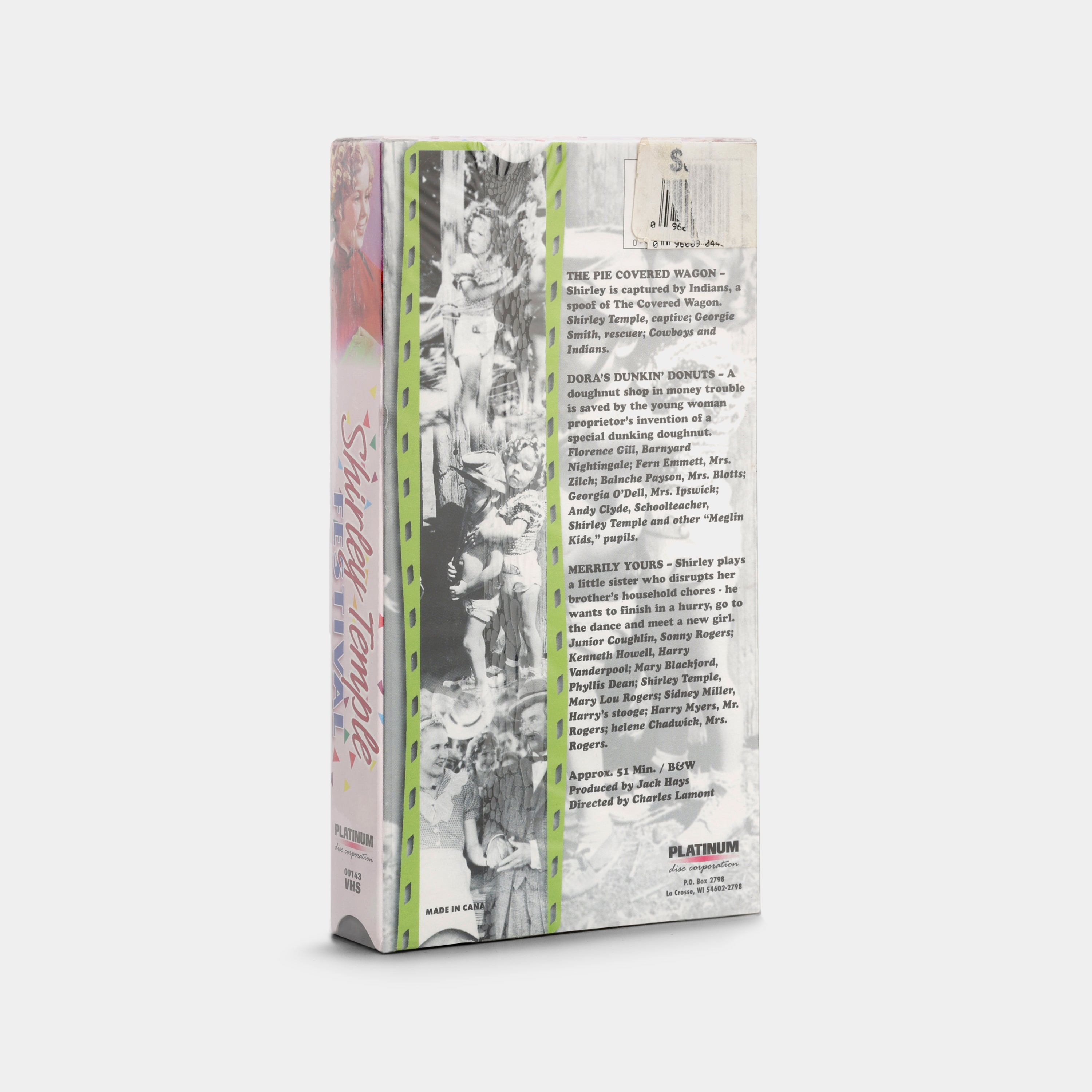 Shirley Temple Festival: Pie Covered Wagon / Dora's Dunkin' Donuts / Merrily Yours (Sealed) VHS Tape