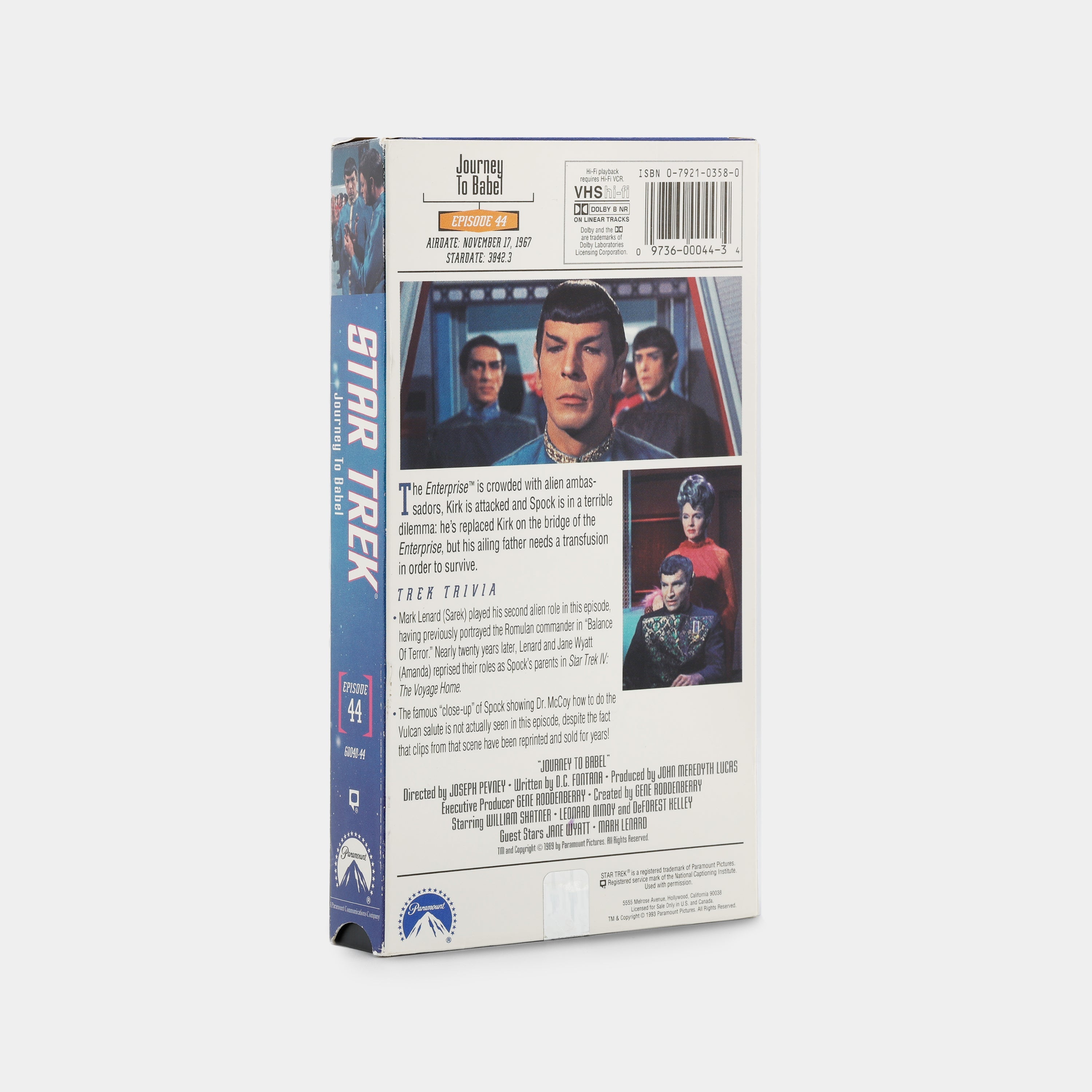Star Trek: Journey to Babel VHS Tape