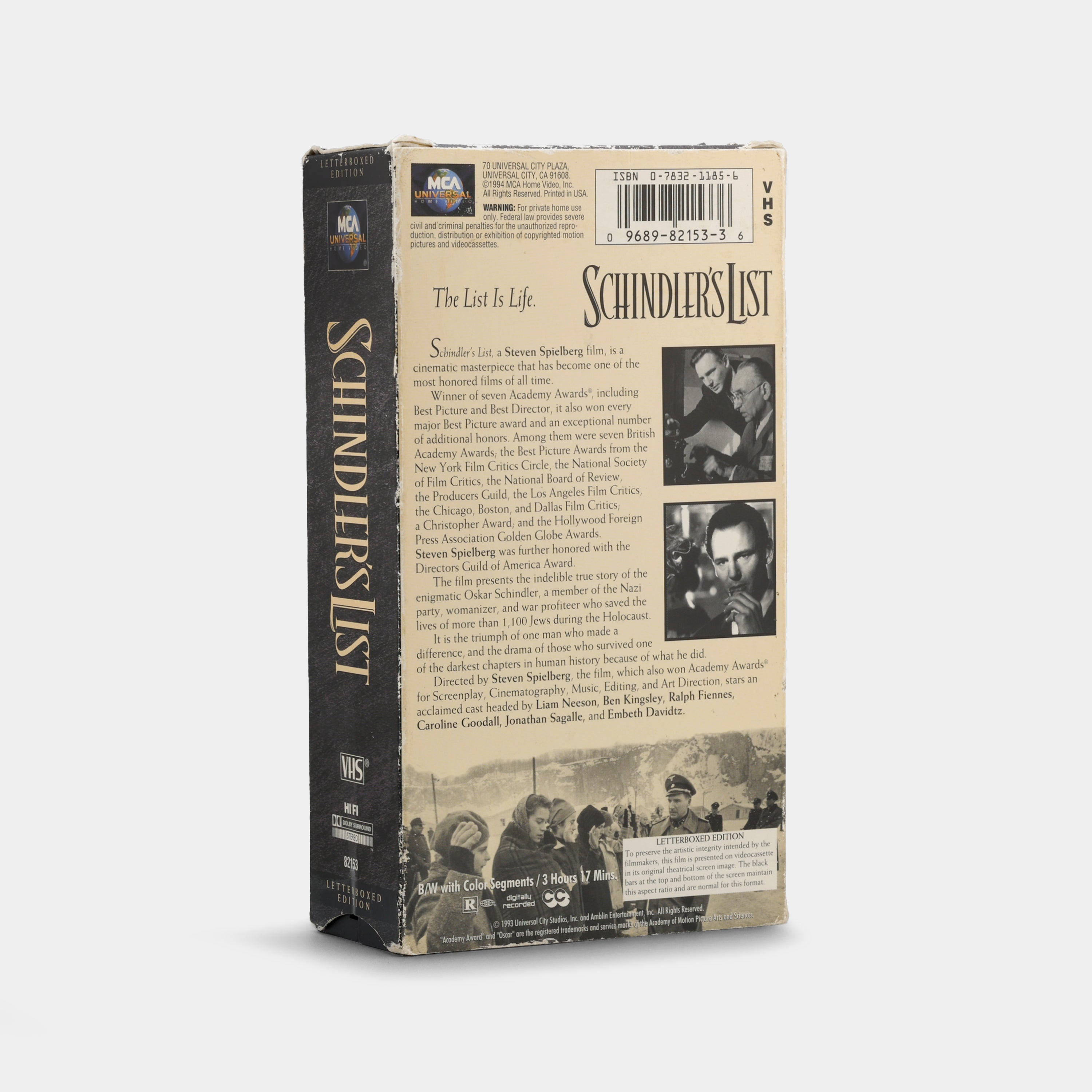 Schindler's List (Letterboxed Edition) VHS Tape