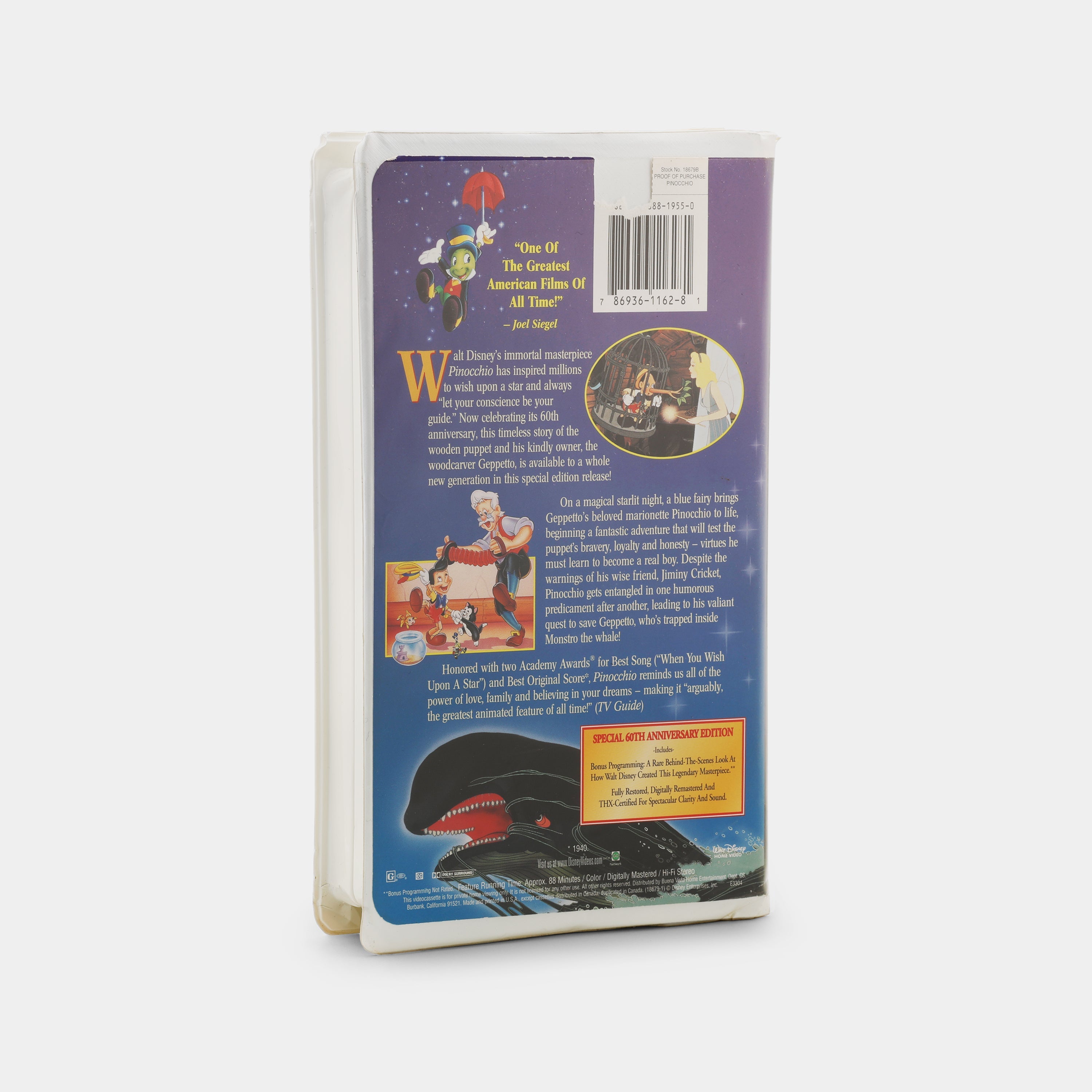 Pinocchio (60th Anniversary Edition) VHS Tape