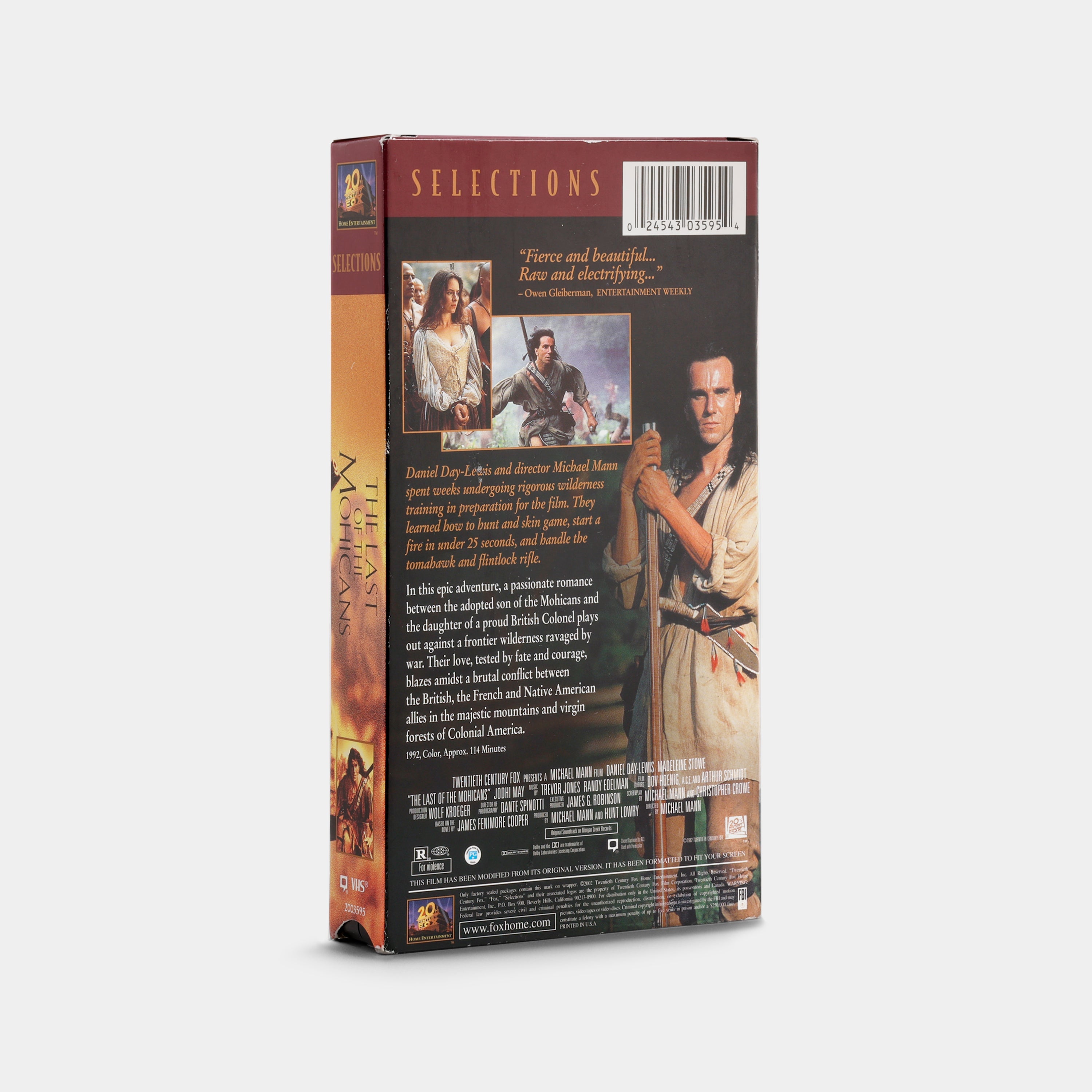 The Last of the Mohicans VHS Tape