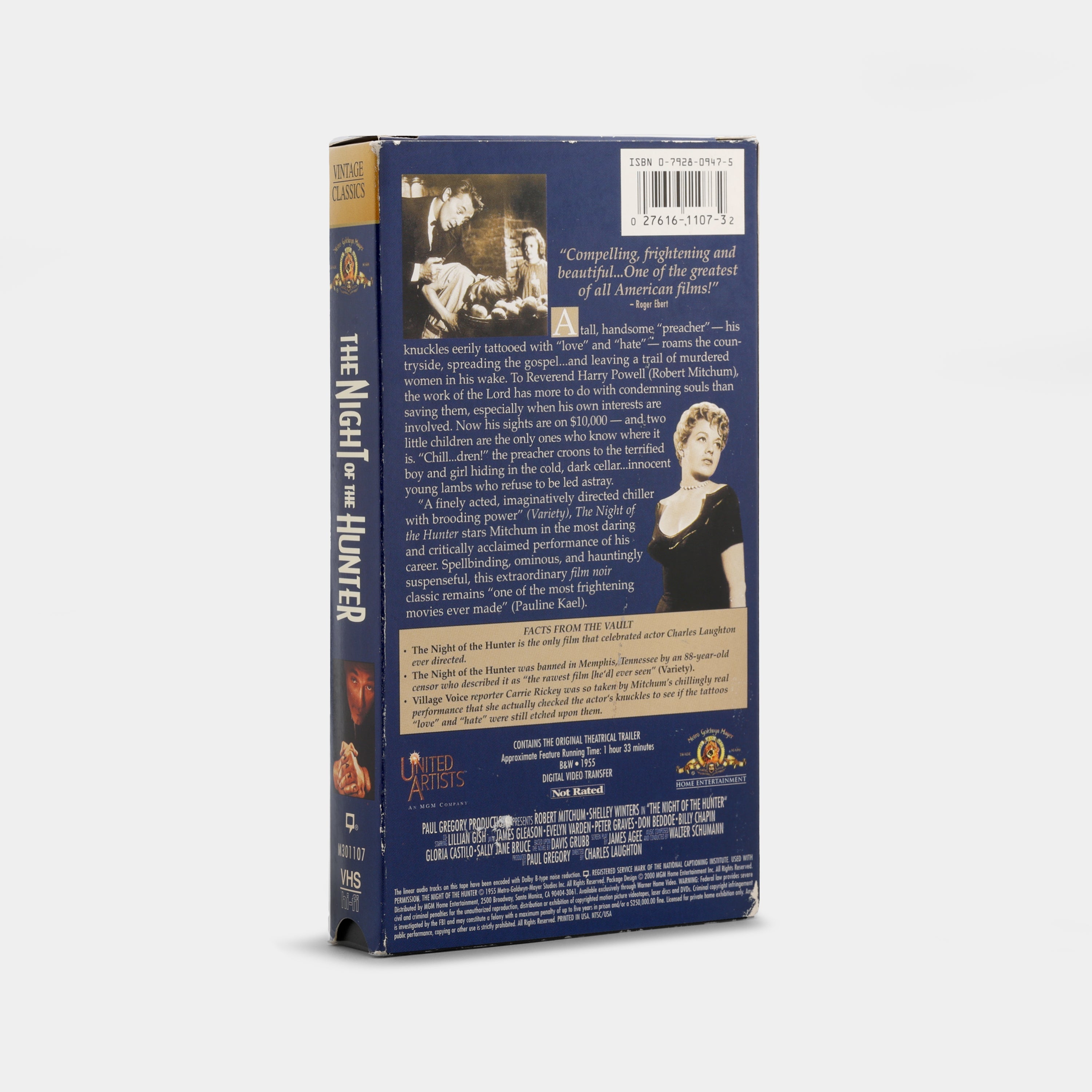 The Night of the Hunter VHS Tape