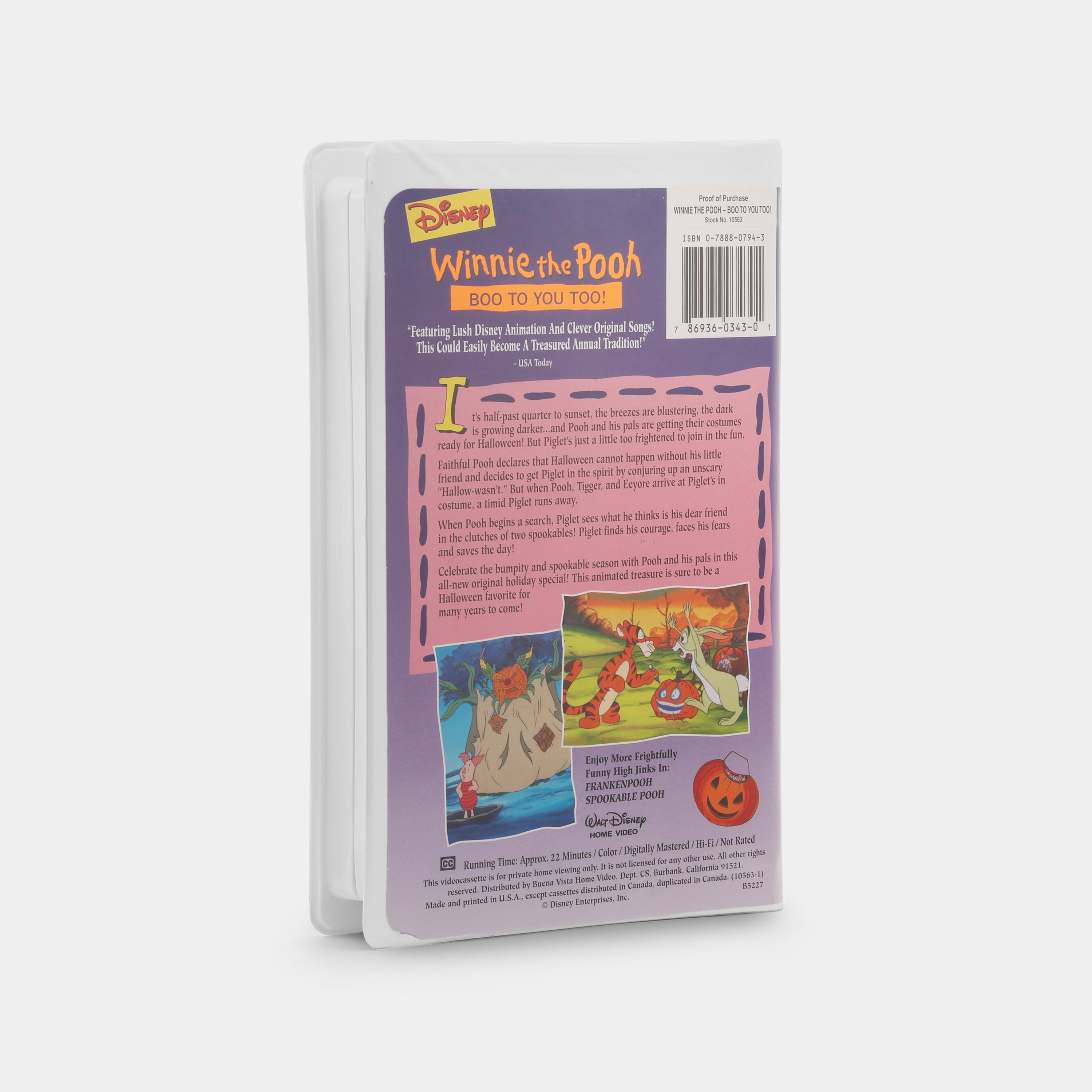 Winnie the Pooh: Boo to You Too! VHS Tape