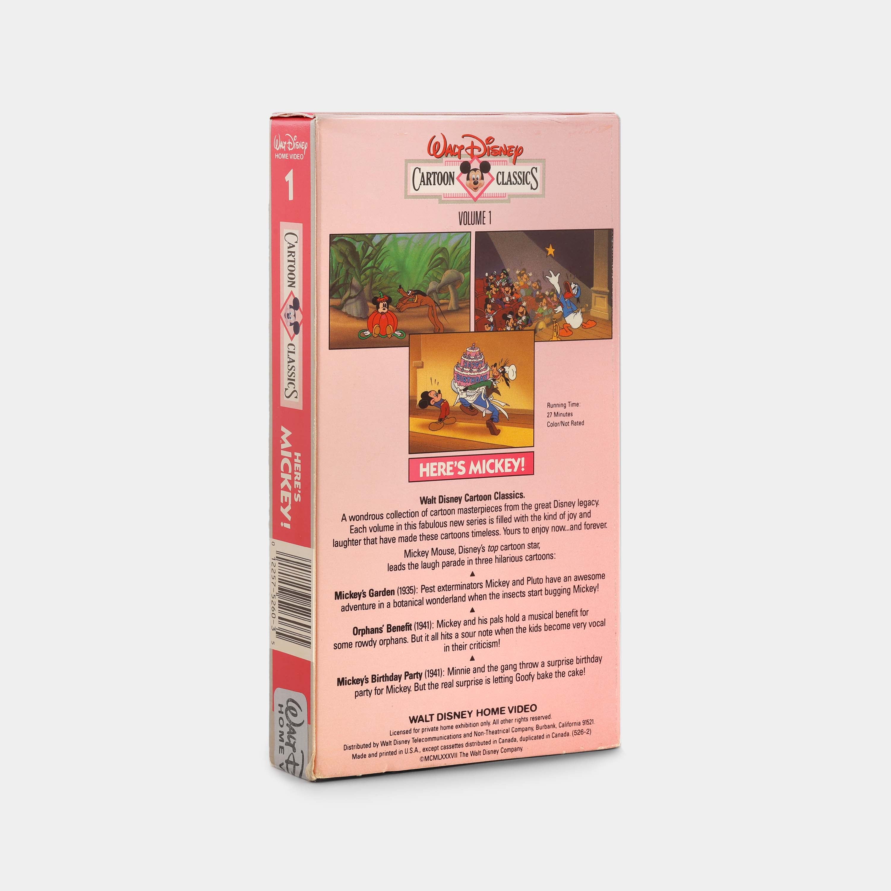 Walt Disney Cartoon Classics: Here’s Mickey! VHS Tape