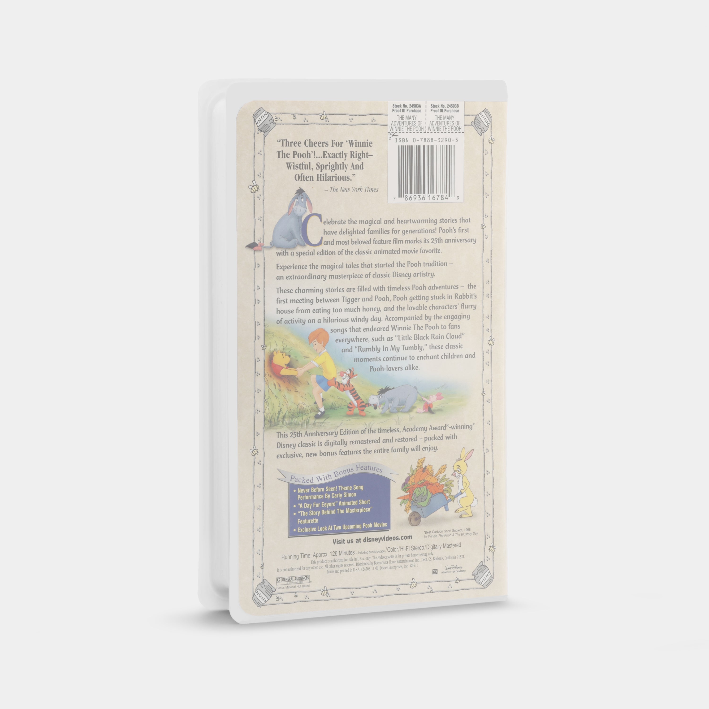 The Many Adventures of Winnie the Pooh VHS Tape