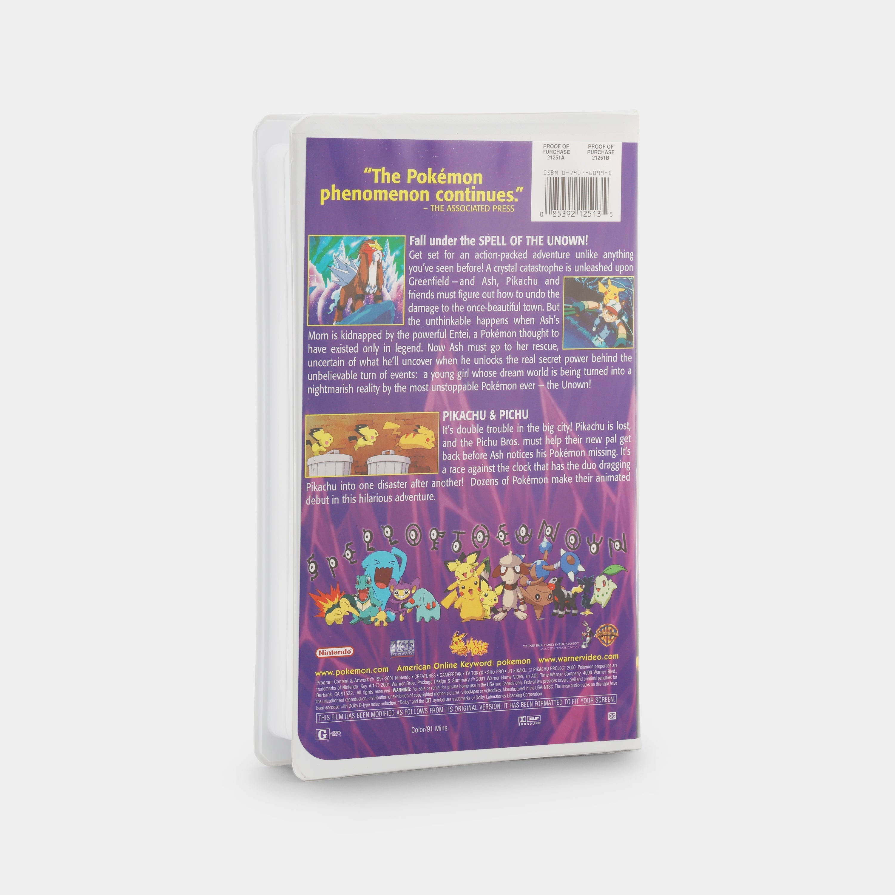 Pokémon 3 the Movie: Spell of the Unown VHS Tape