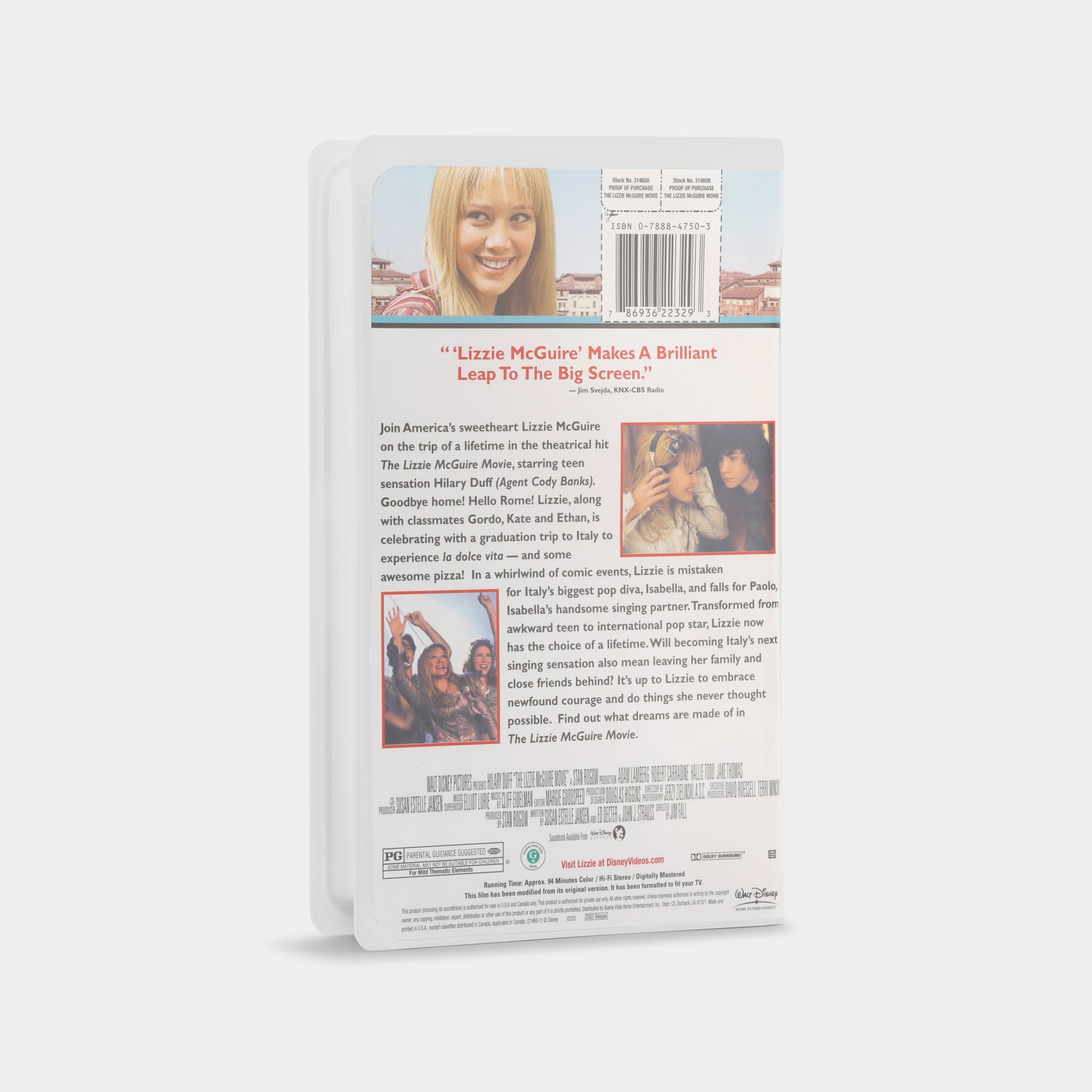 The Lizzie McGuire Movie VHS Tape