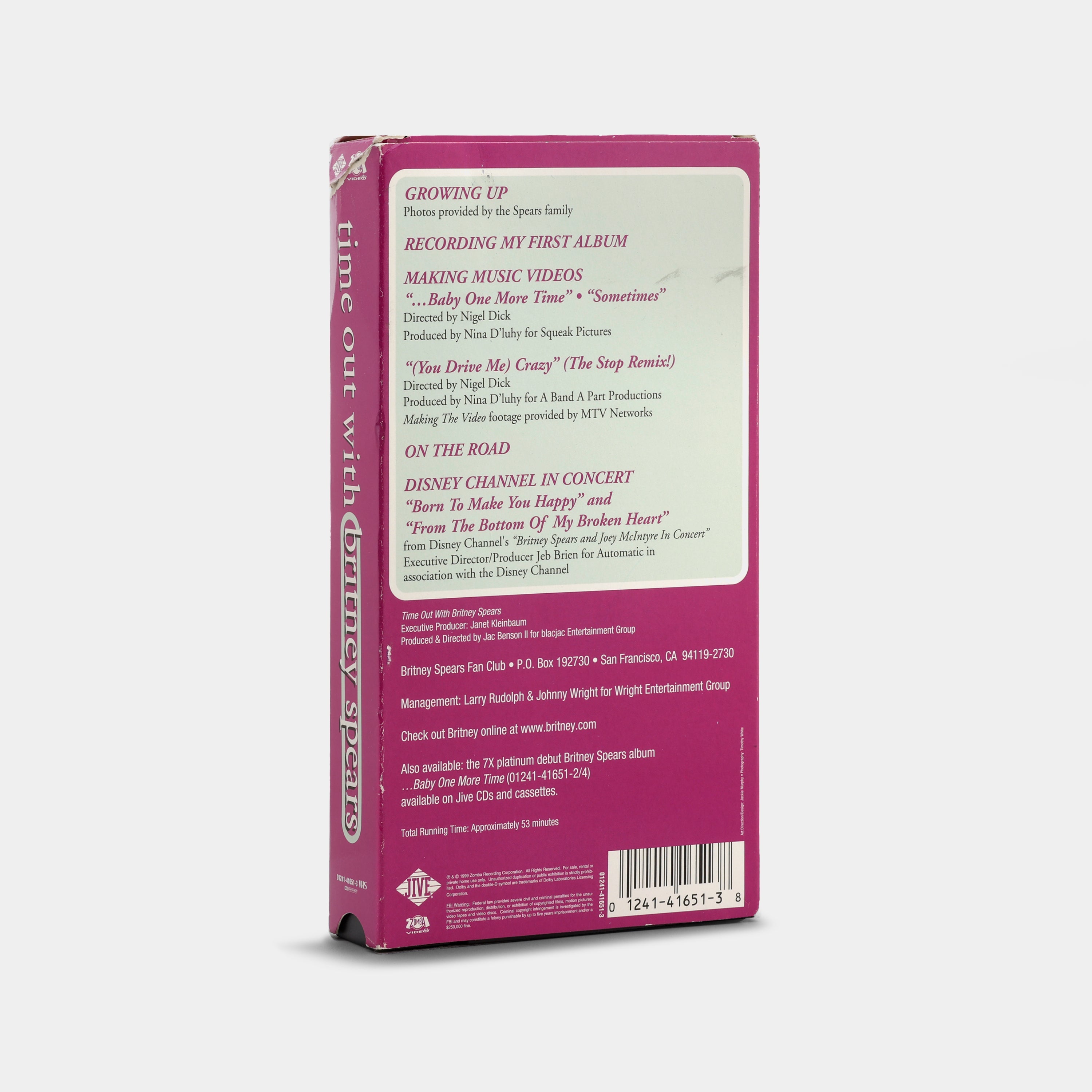 Time Out with Britney Spears VHS Tape