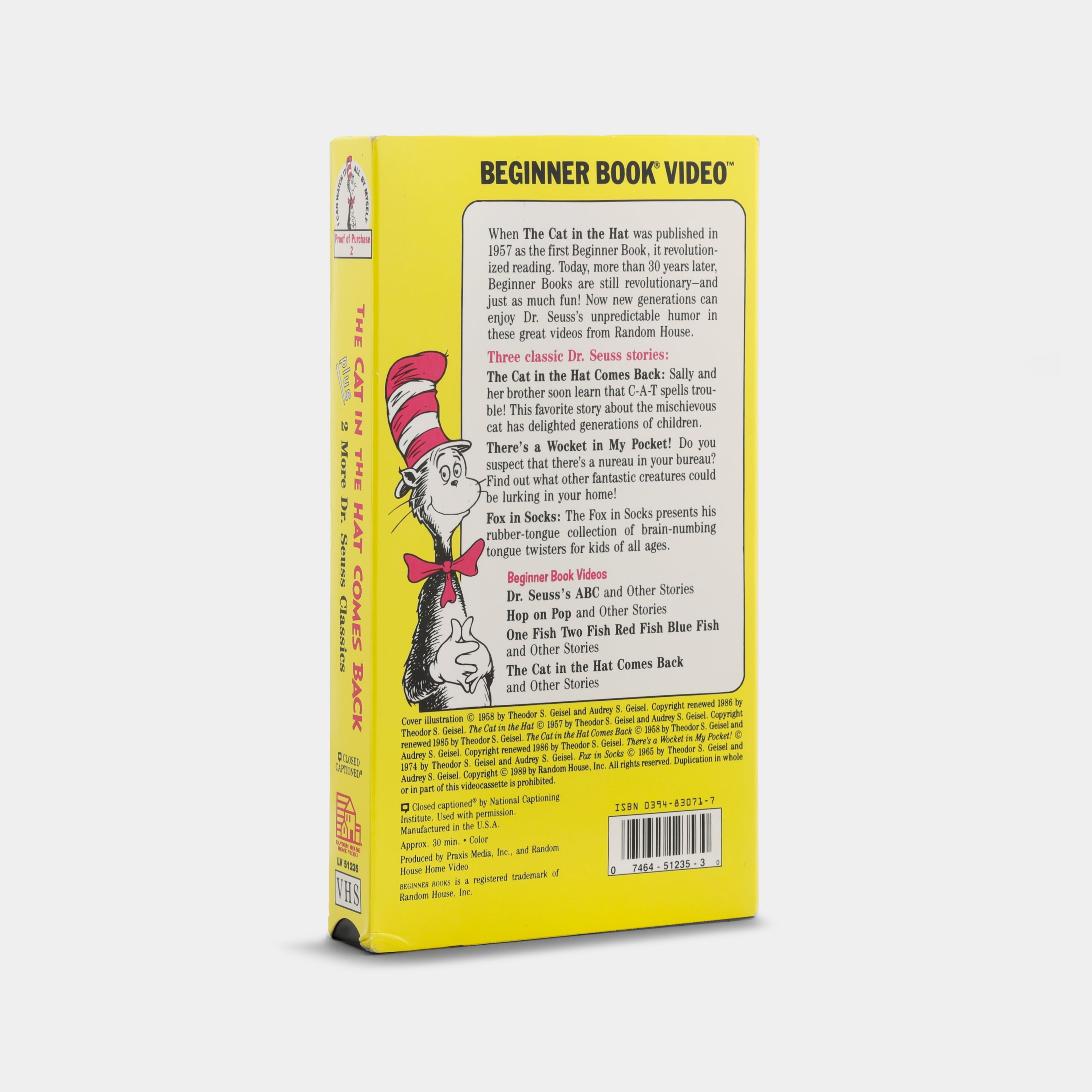 The Cat in the Hat Comes Back VHS Tape