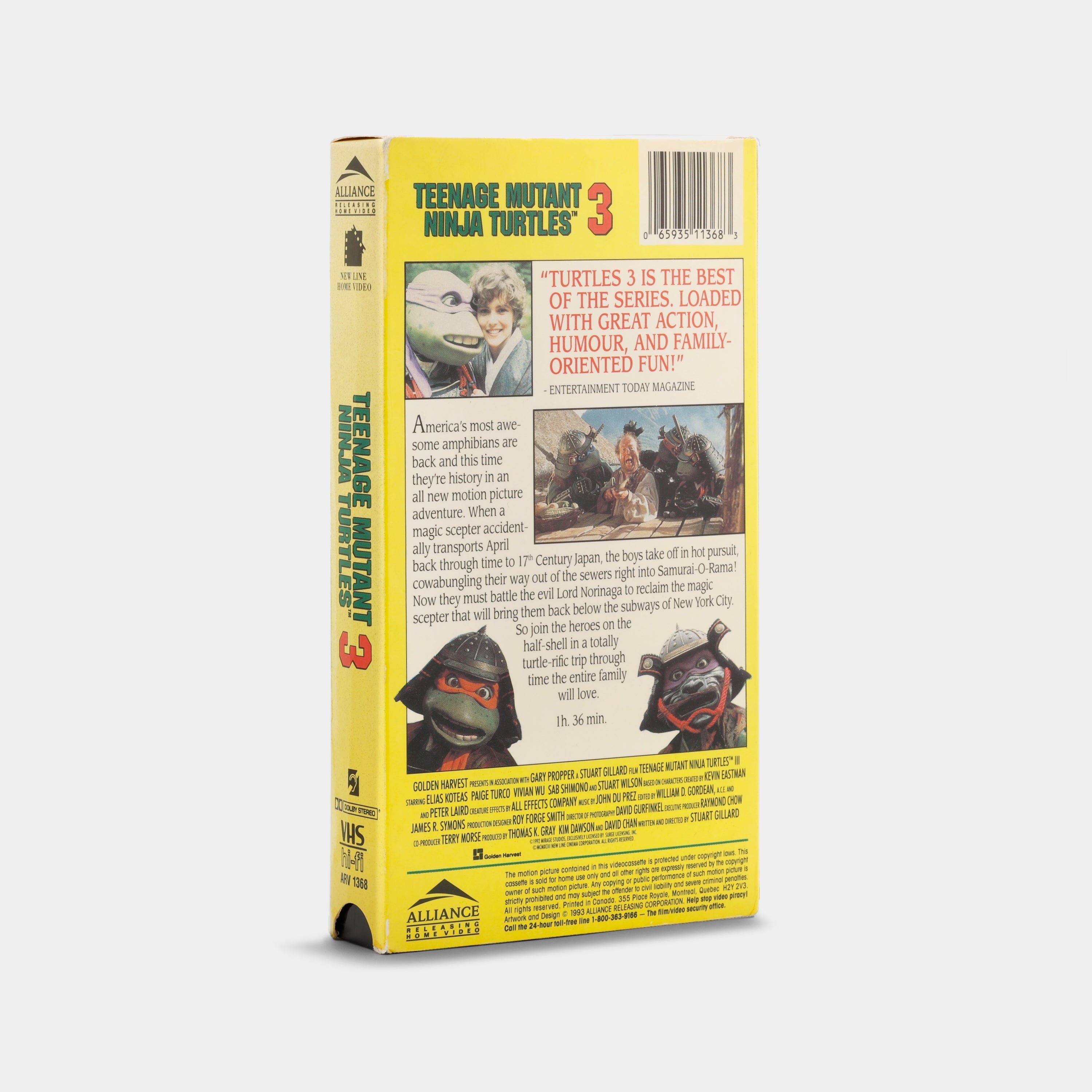 Teenage Mutant Ninja Turtles III VHS Tape