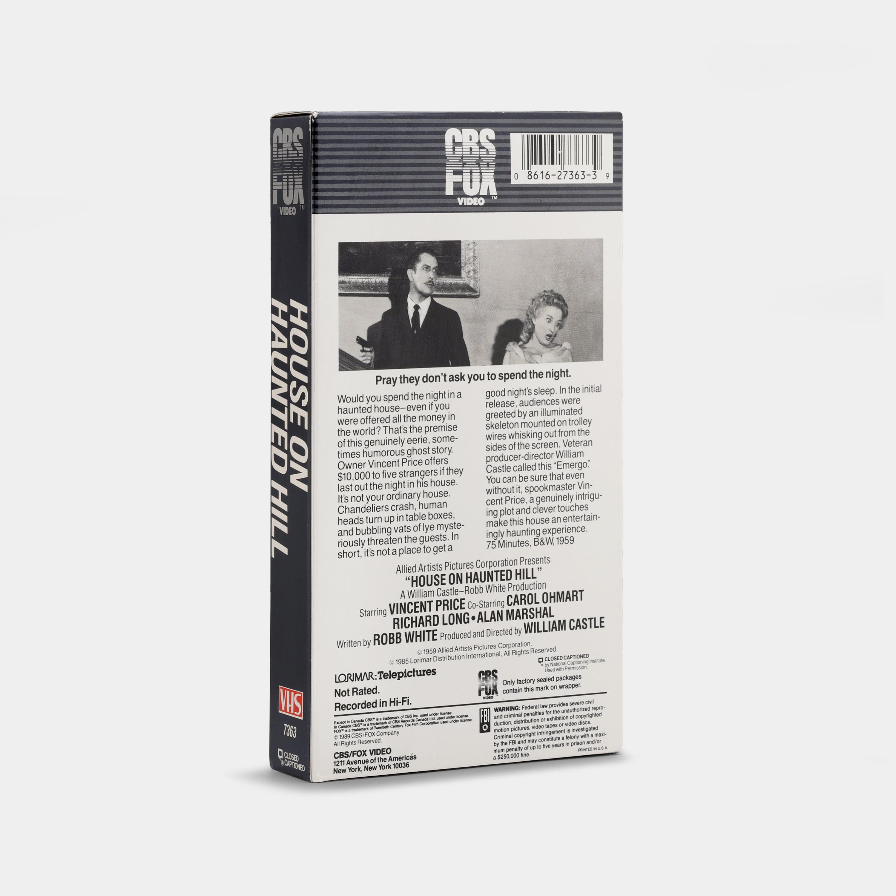 House on Haunted Hill VHS Tape