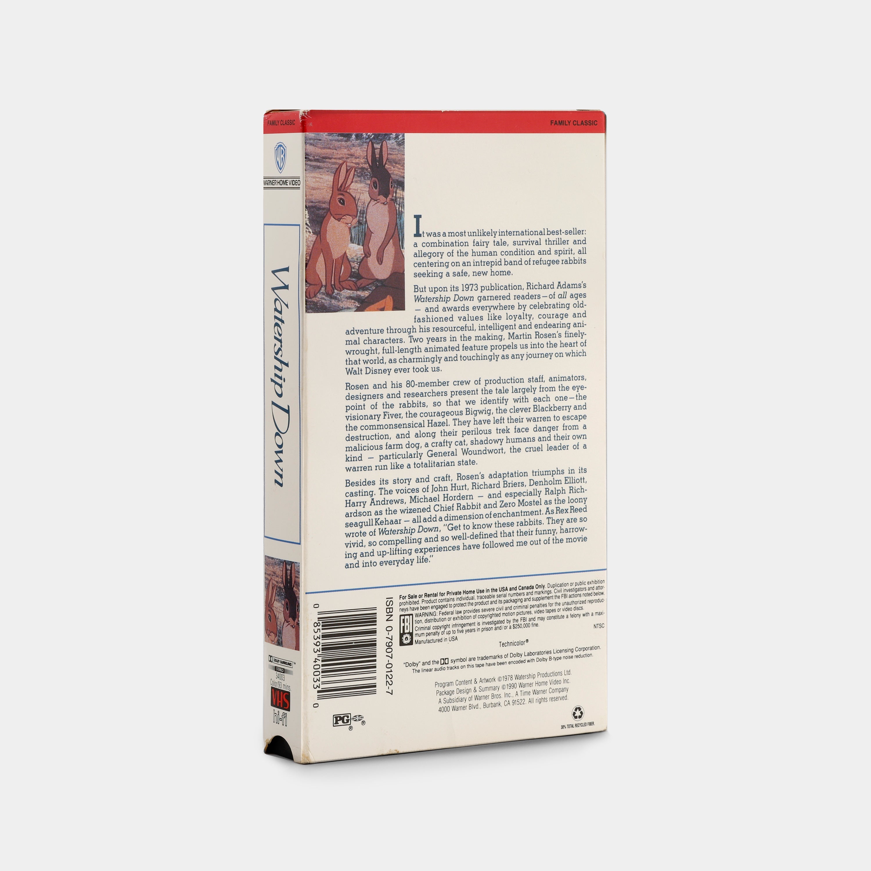 Watership Down VHS Tape