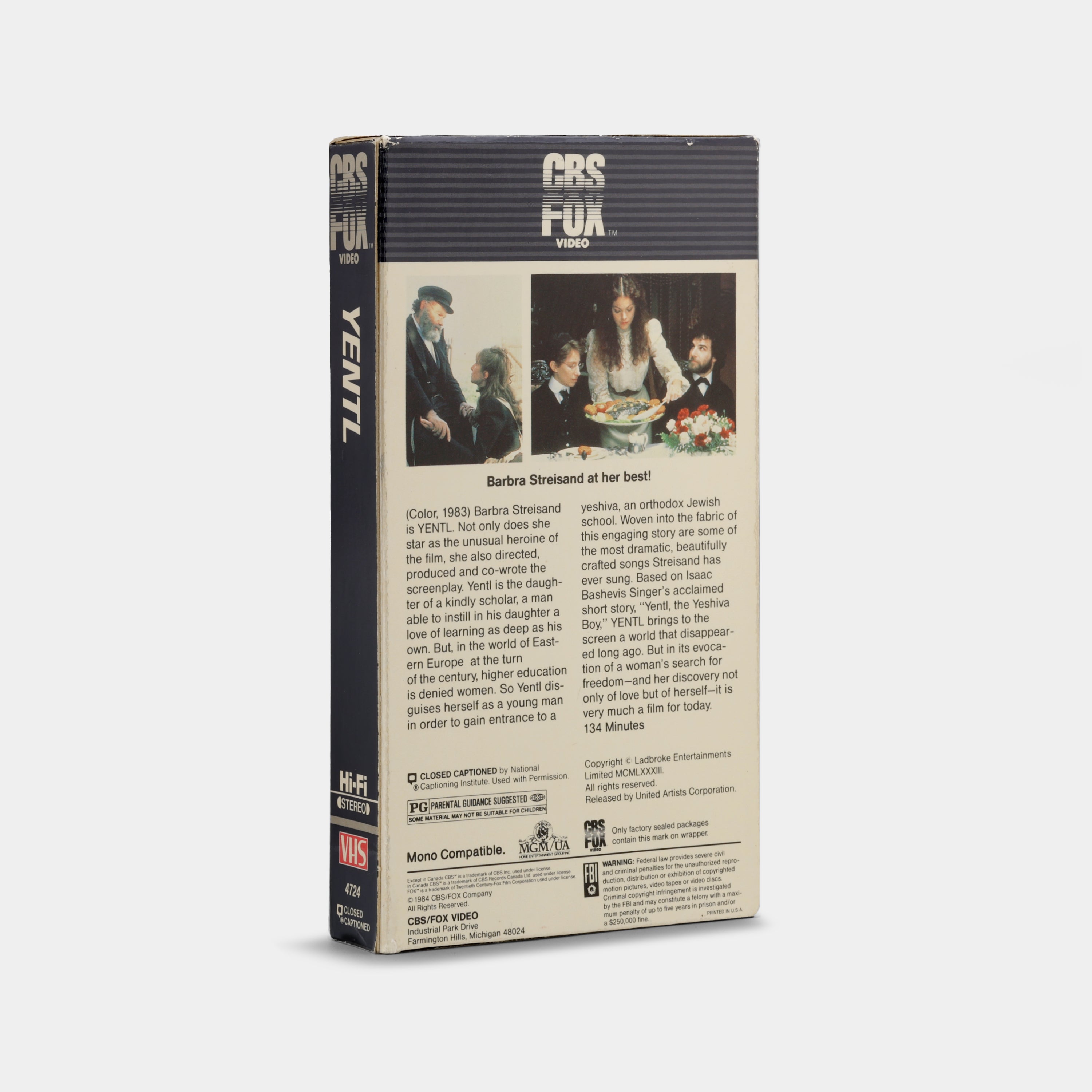Yentl VHS Tape