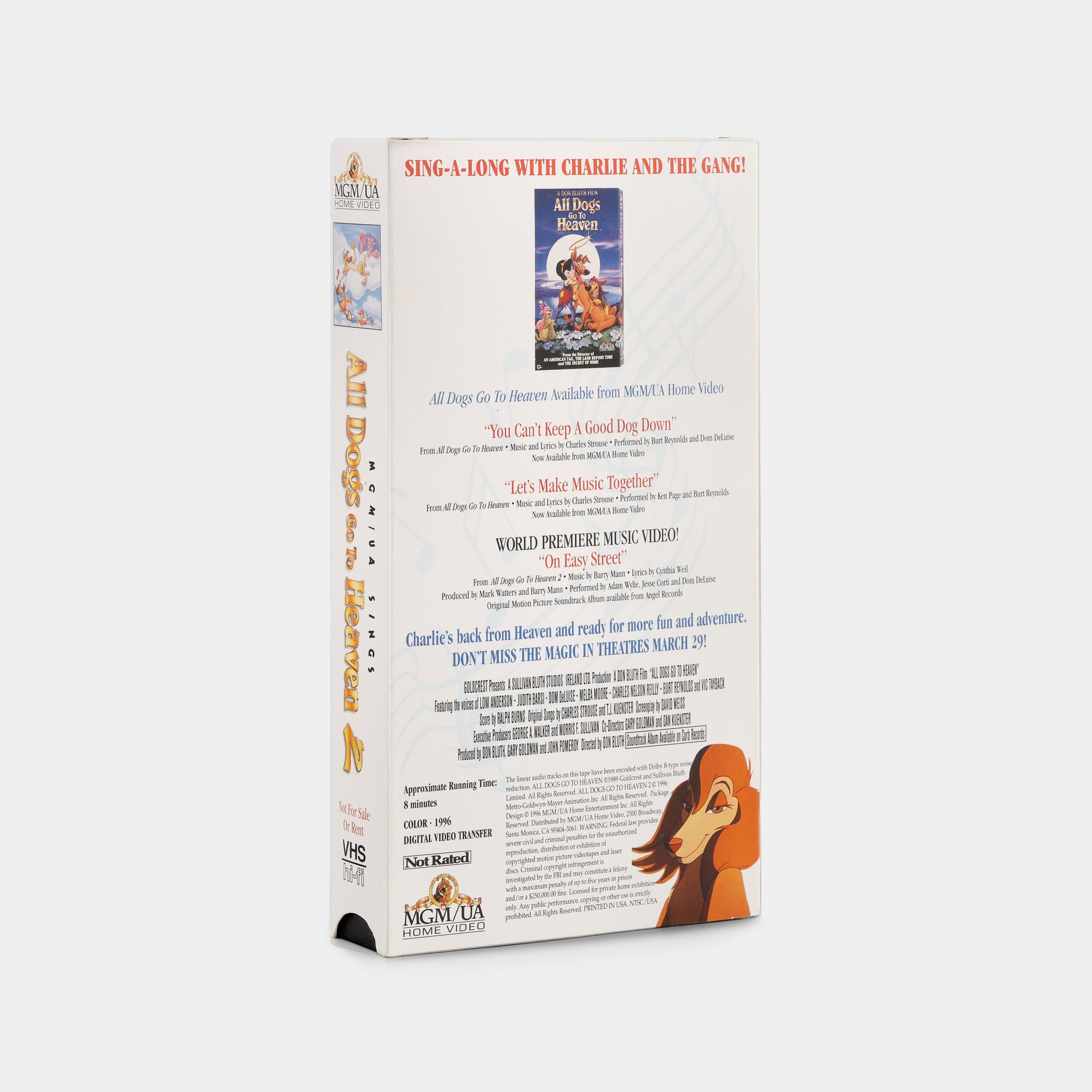 MGM / UA Sings All Dogs Go to Heaven 2 VHS Tape