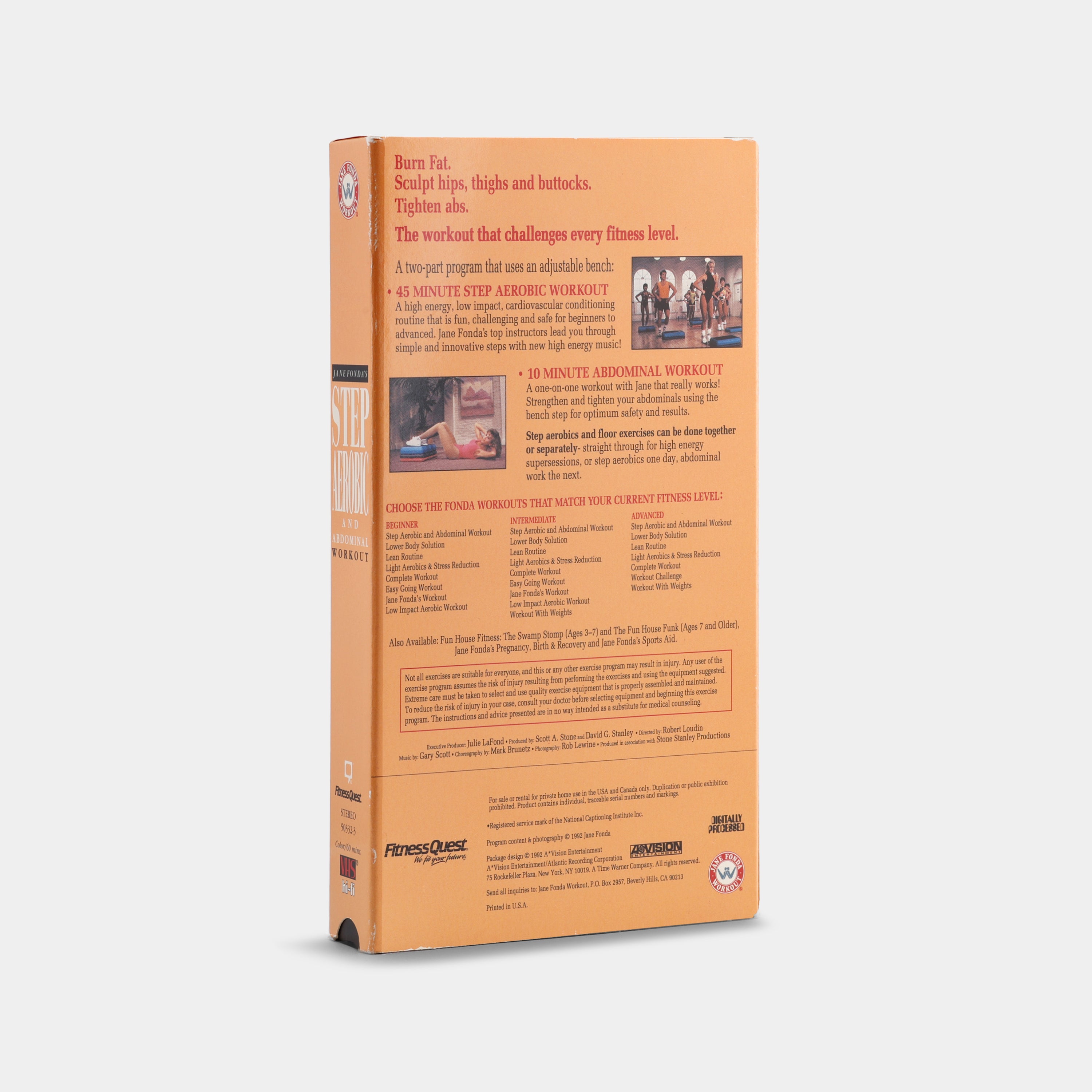 Jane Fonda’s Step Aerobic and Abdominal Workout VHS Tape