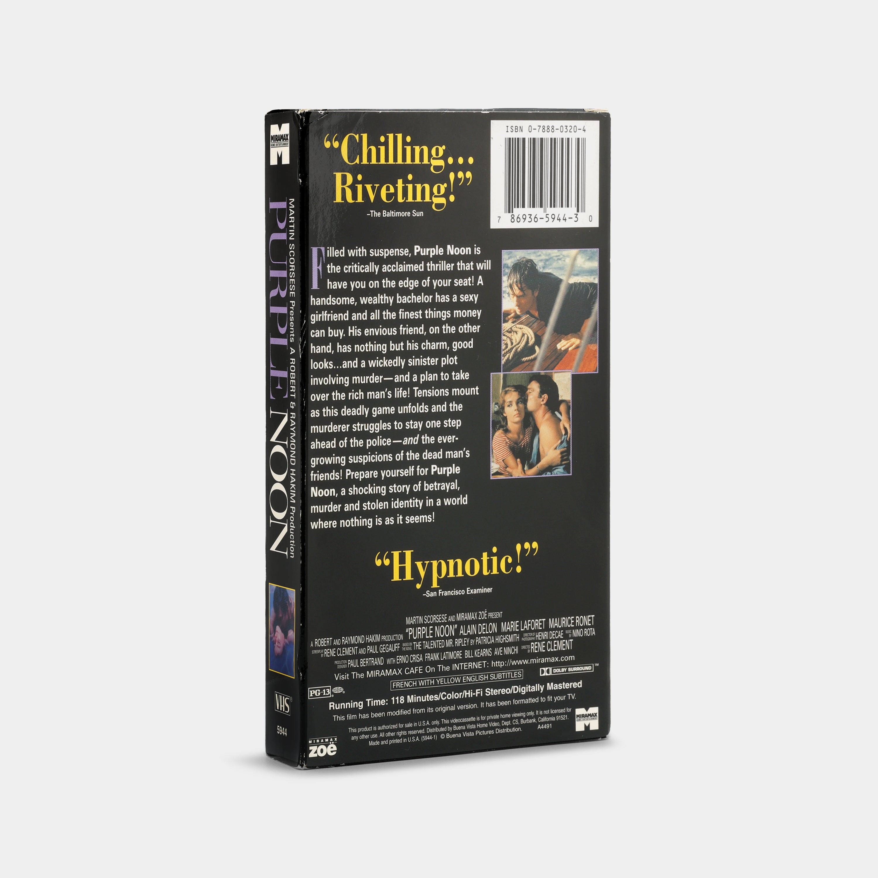 Purple Noon VHS Tape