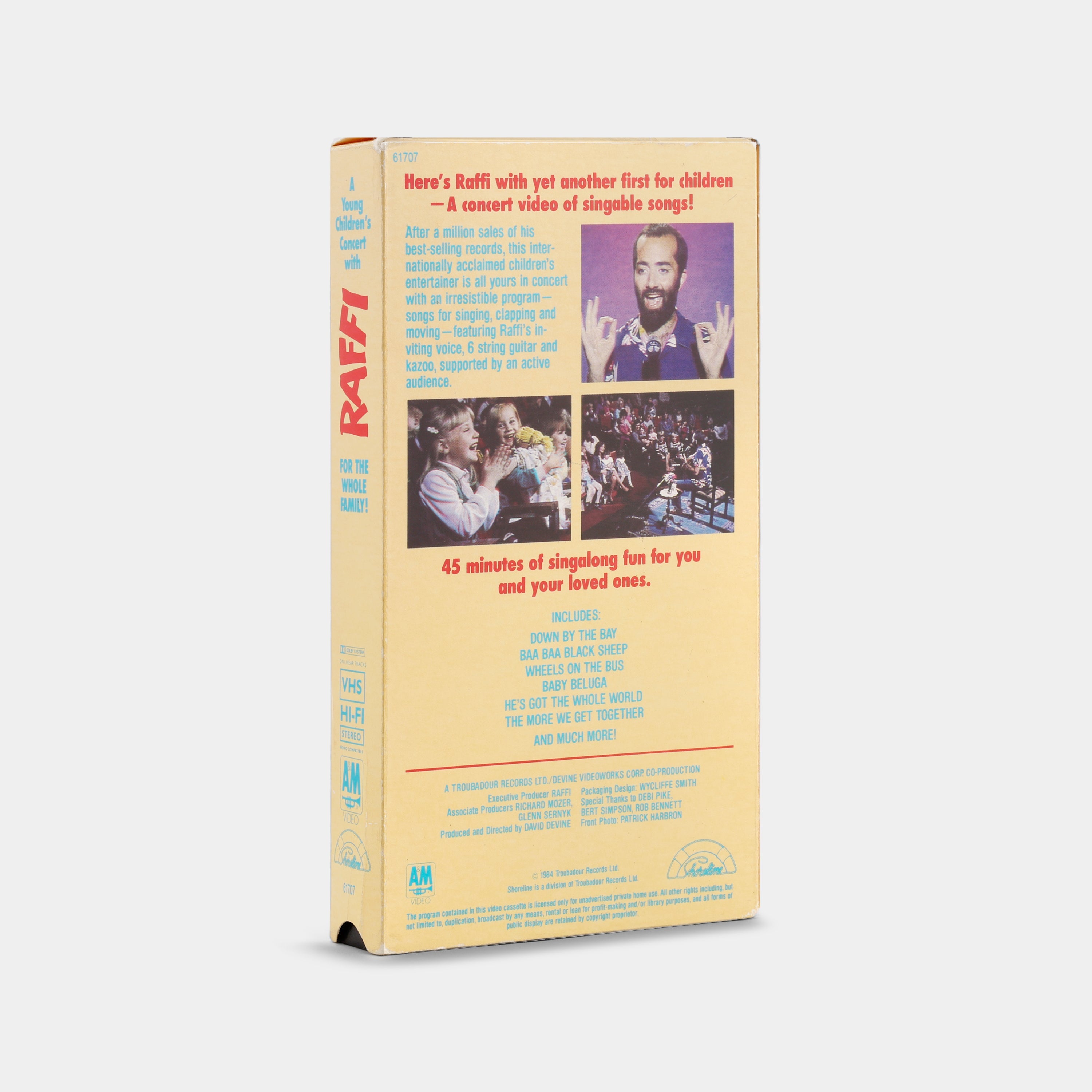 A Young Children’s Concert with Raffi VHS Tape