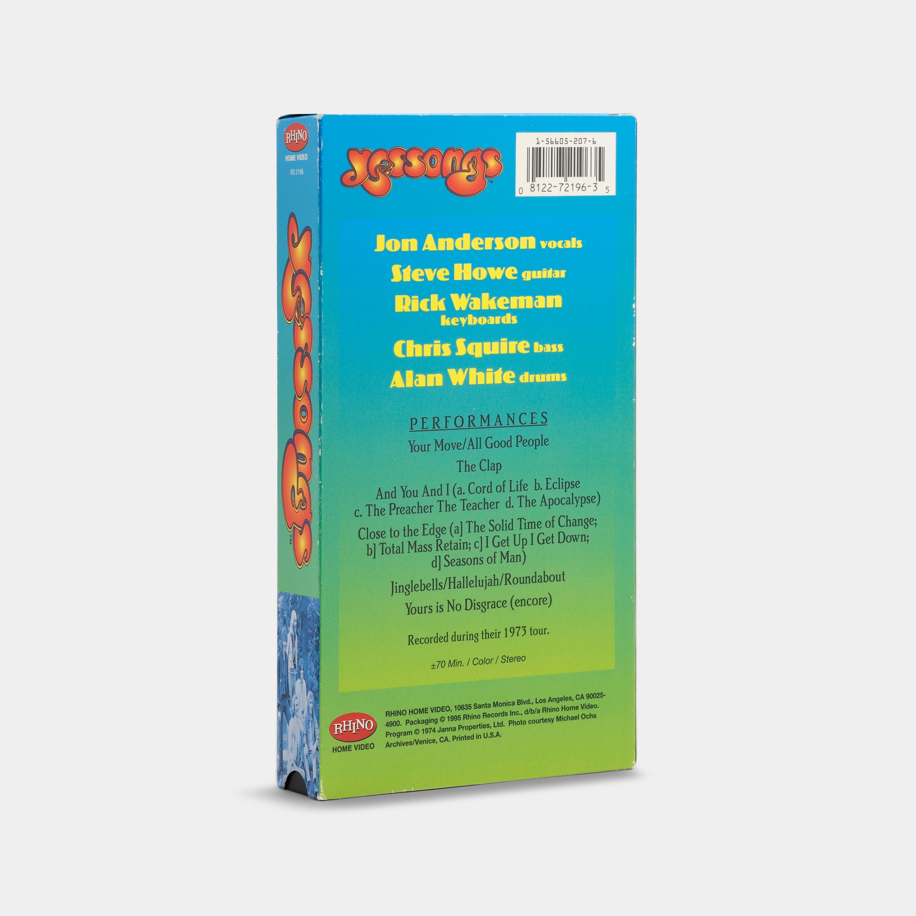Yessongs: The Original Band On Tour VHS Tape