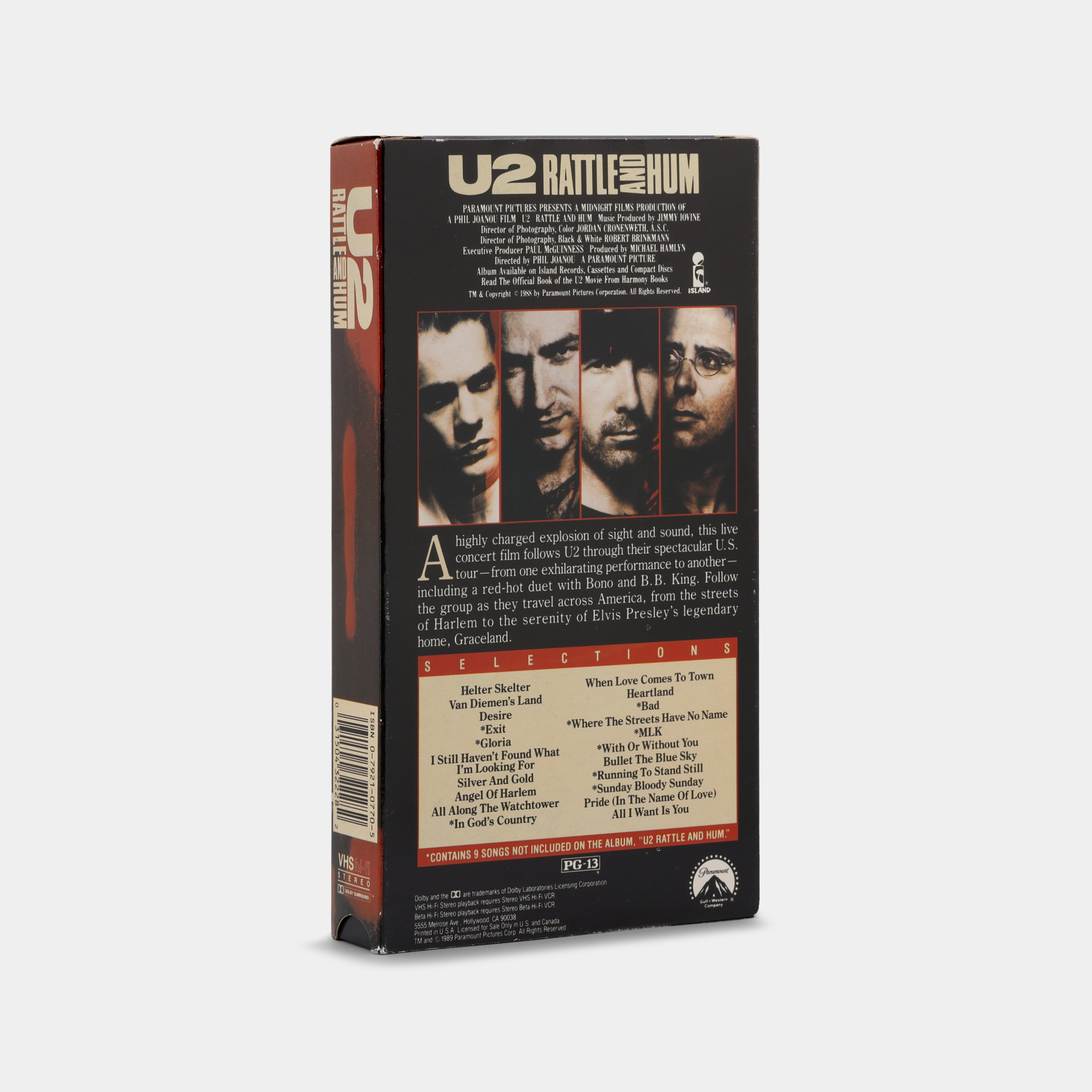 U2: Rattle and Hum VHS Tape