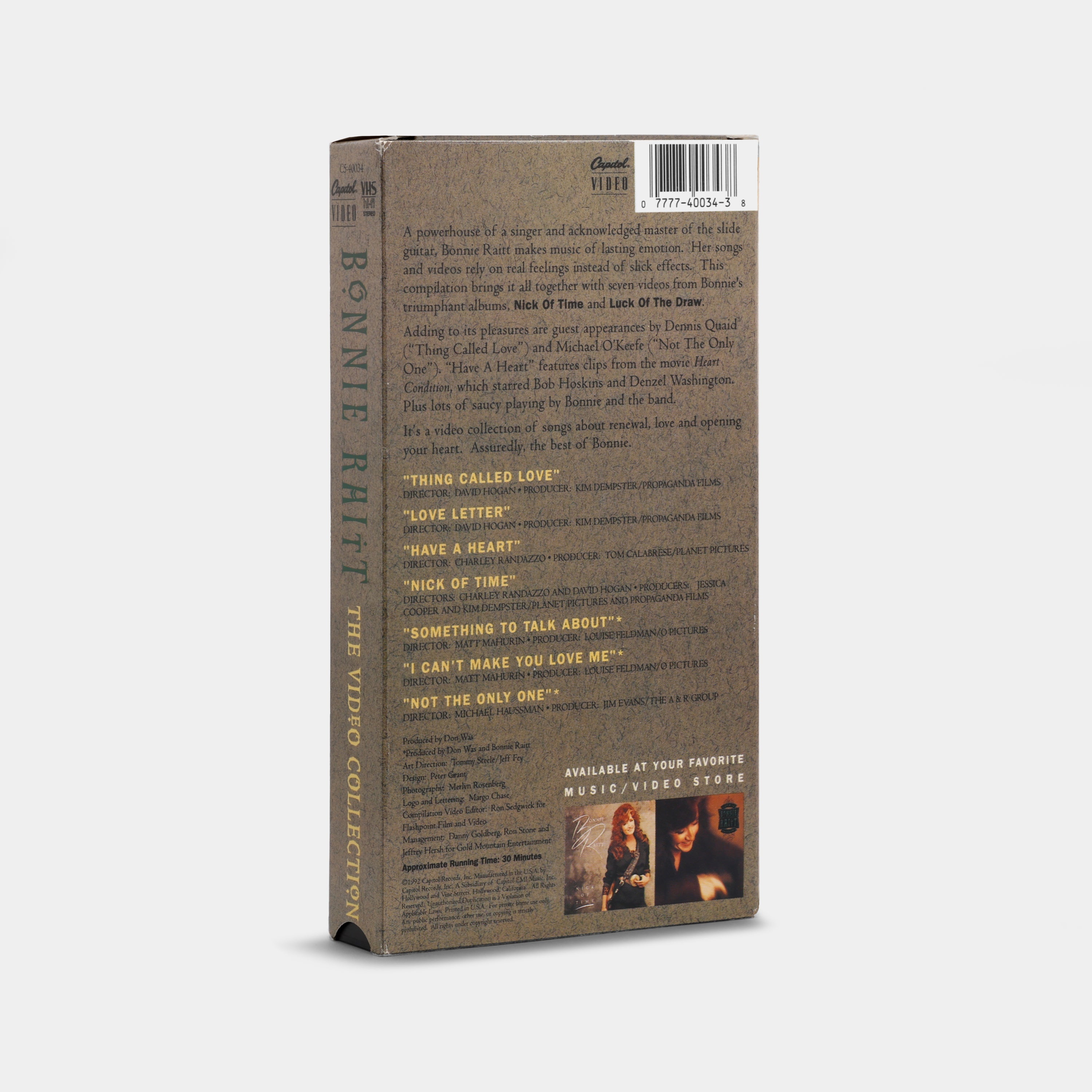 Bonnie Raitt: The Video Collection VHS Tape