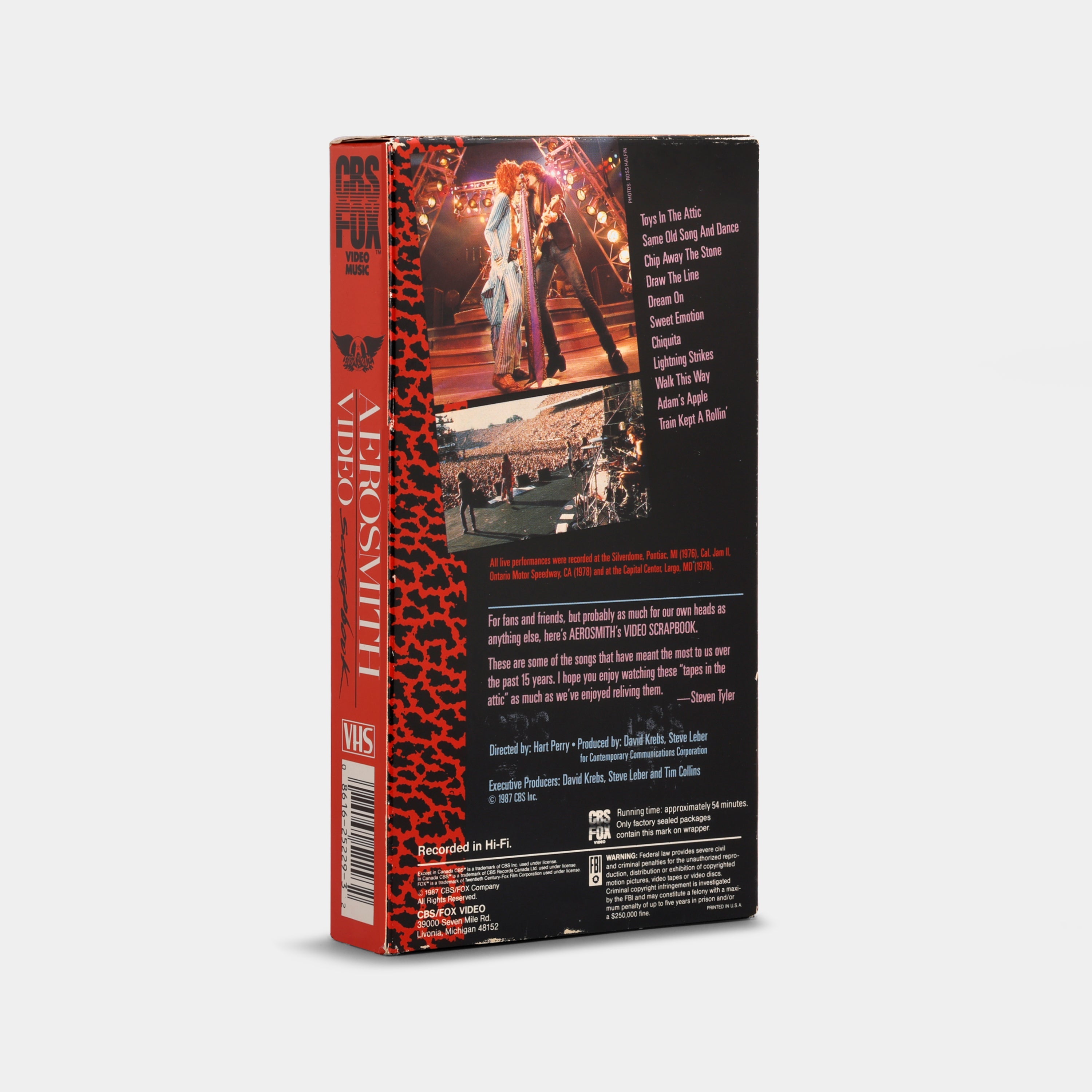 Aerosmith Video Scrapbook VHS Tape