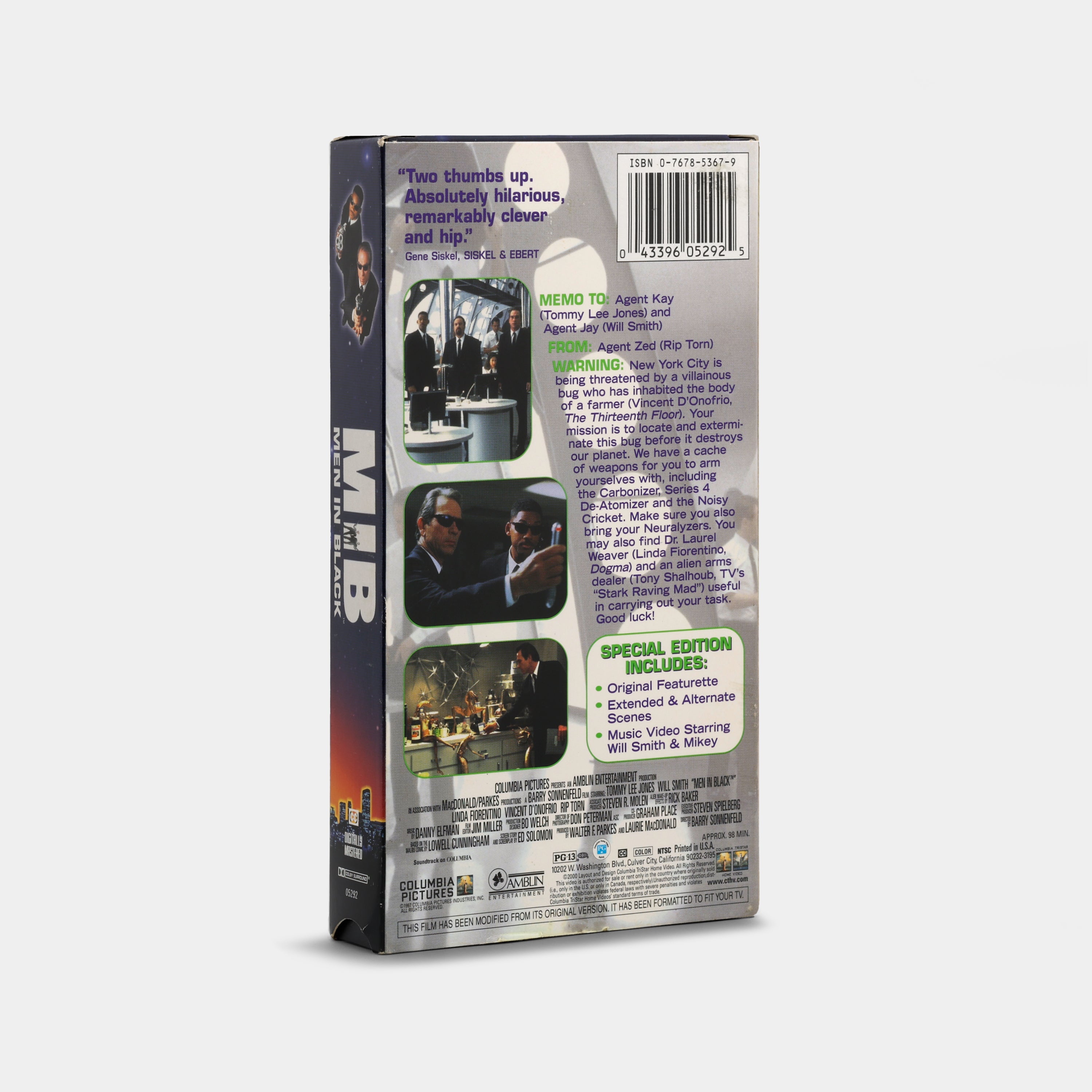 Men in Black (Special Edition) VHS Tape